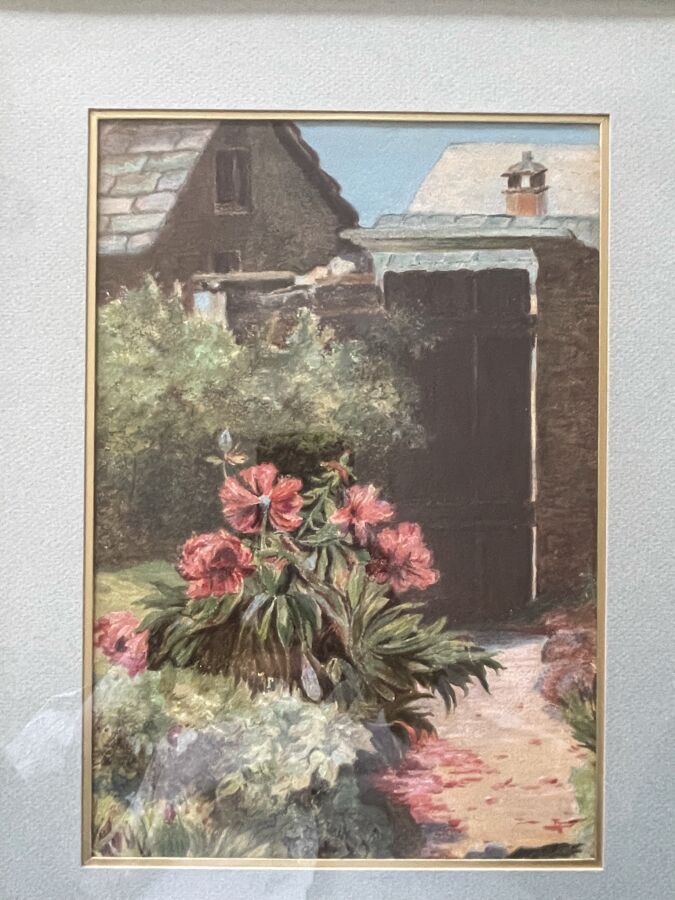 Null École MODERNE, milieu du XXe siècle

Fleurs dans un jardin

Gouache et past&hellip;