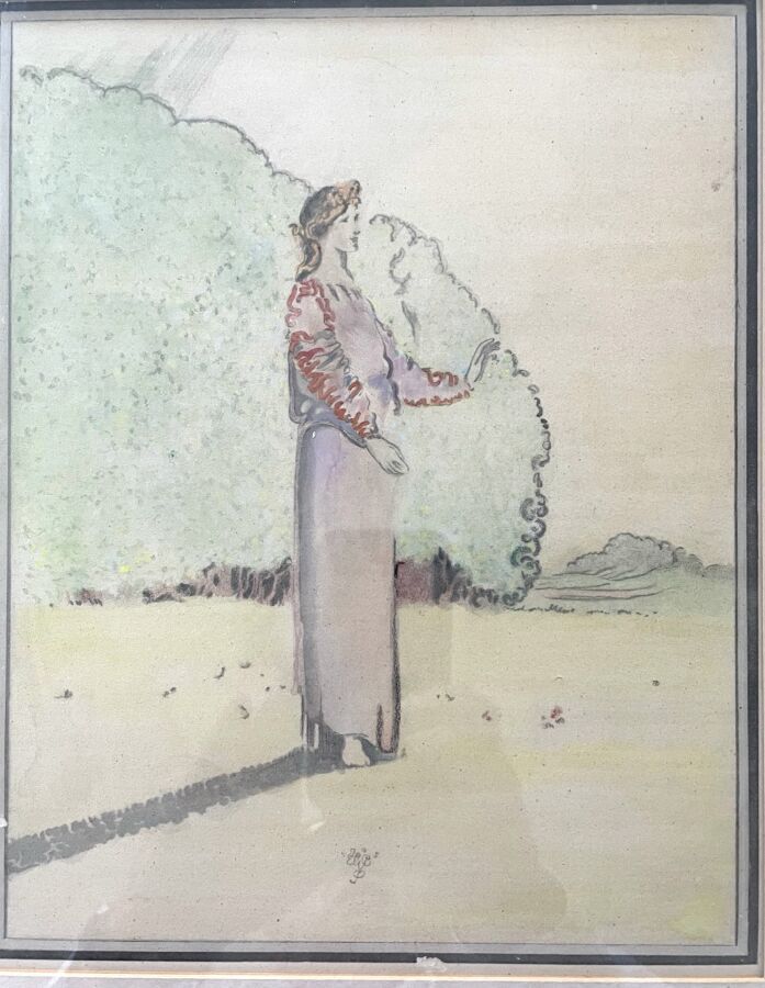 Null École SYMBOLISTE, début XXe siècle

Femme habillée à l'antique

Femme volan&hellip;