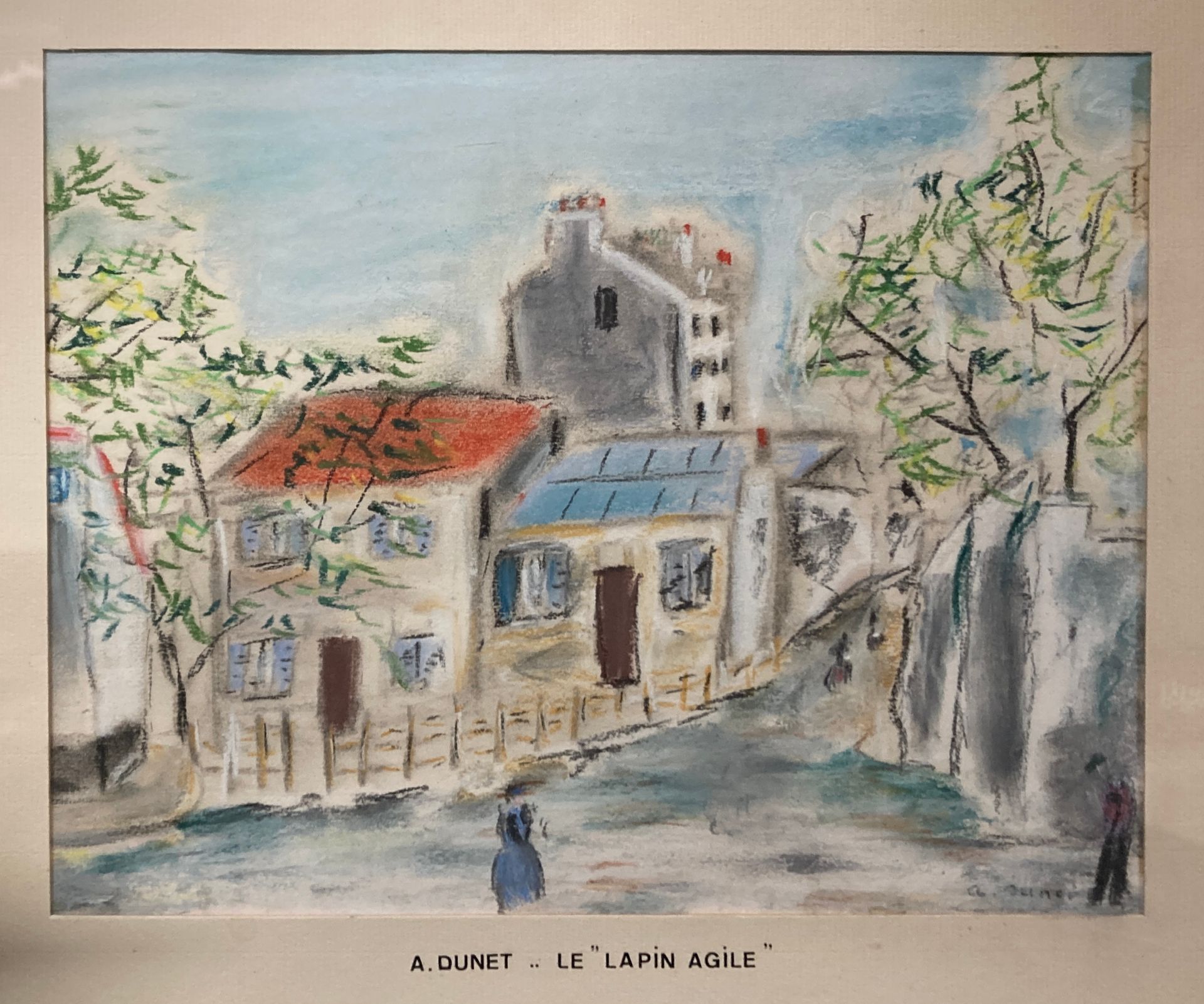 Alfred DUNET (1889-1939) Paris, Montmartre, Le Lapin Agile

Pastel signé en bas &hellip;