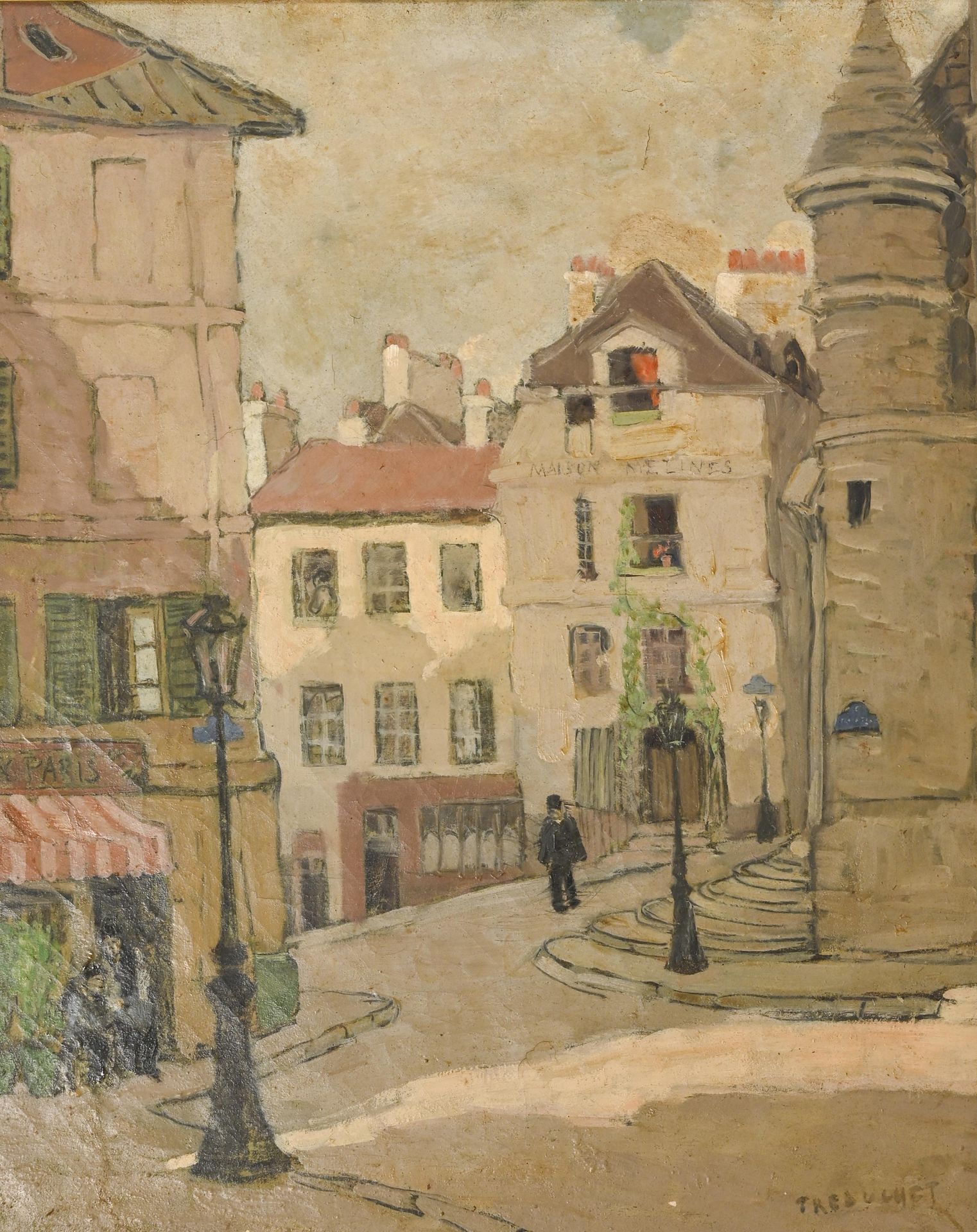 André Louis Marie TREBUCHET (1898-1962) Paris, rue de la Montagne Sainte-Geneviè&hellip;