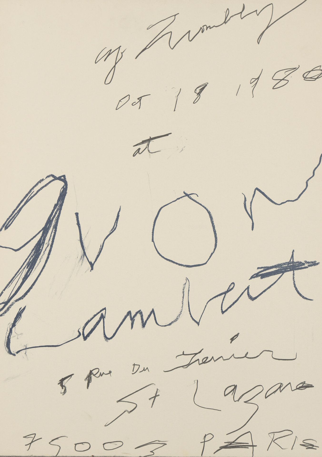 Null Cy TWOMBLY (1928-2011), d'après

Lot de deux affiches :

Édition originale &hellip;