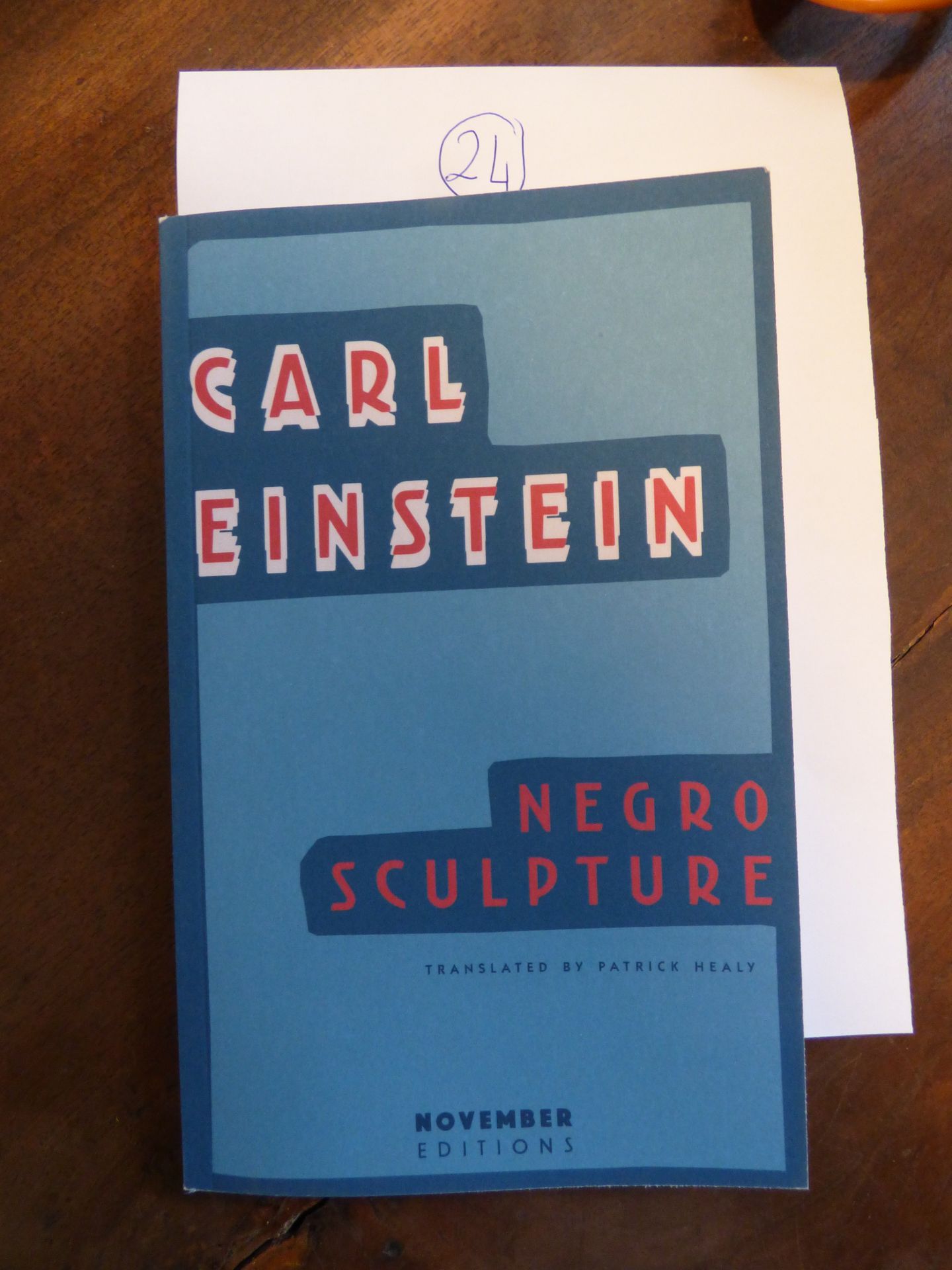 Negro Sculpture Carl Einstein, November Editions, 2016