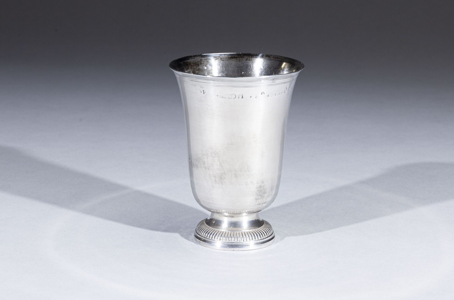 Null Silver tulip tumbler, the pedestal with gadroon molding. Legible under the &hellip;