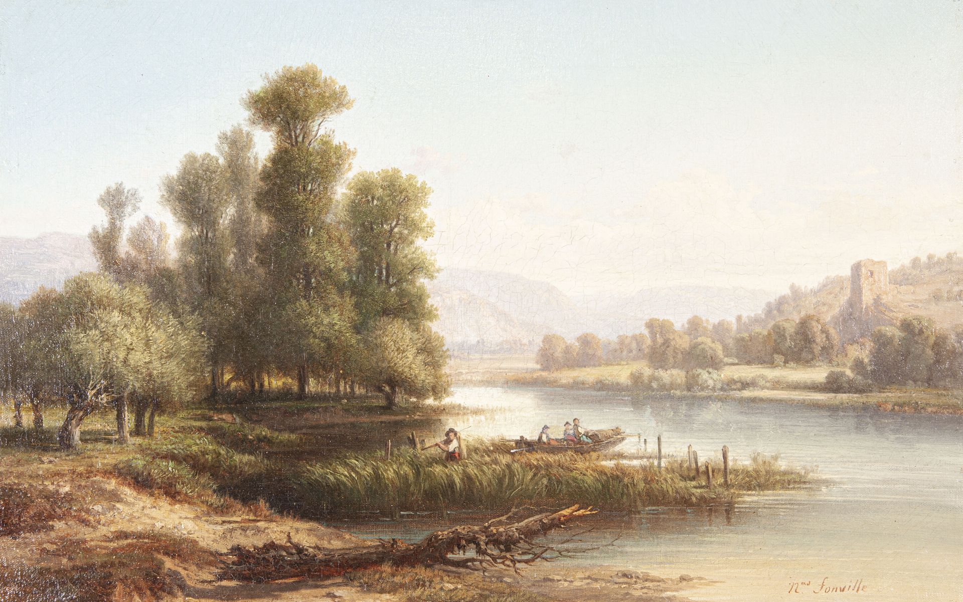Null Nicolas FONVILLE (1805-1856)

Pêcheurs au bord du lac

Huile sur toile, sig&hellip;