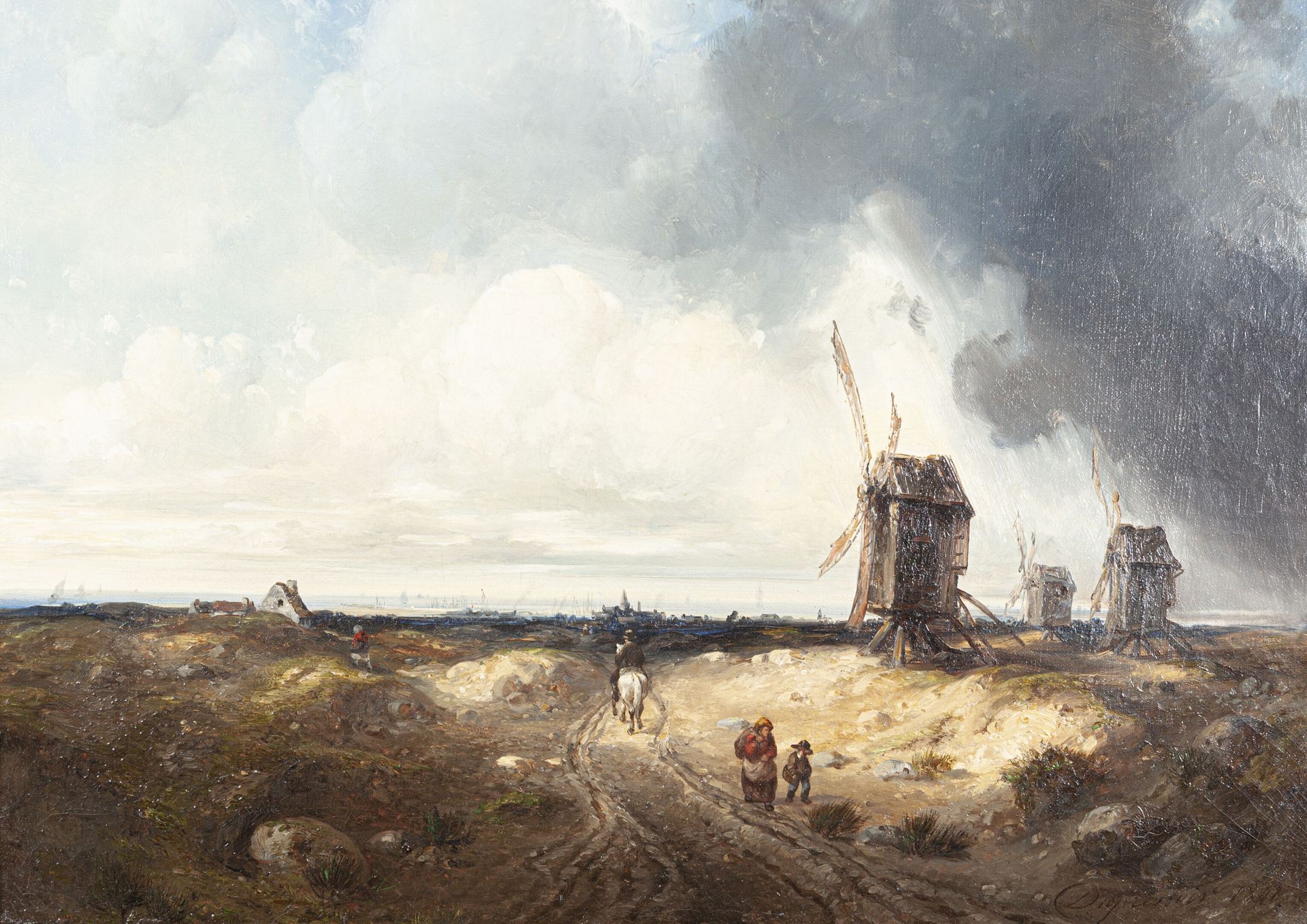 Null Joseph DUPRESSOIR (1800-1859)

Moulins en bord de mer, 1848

Huile sur toil&hellip;