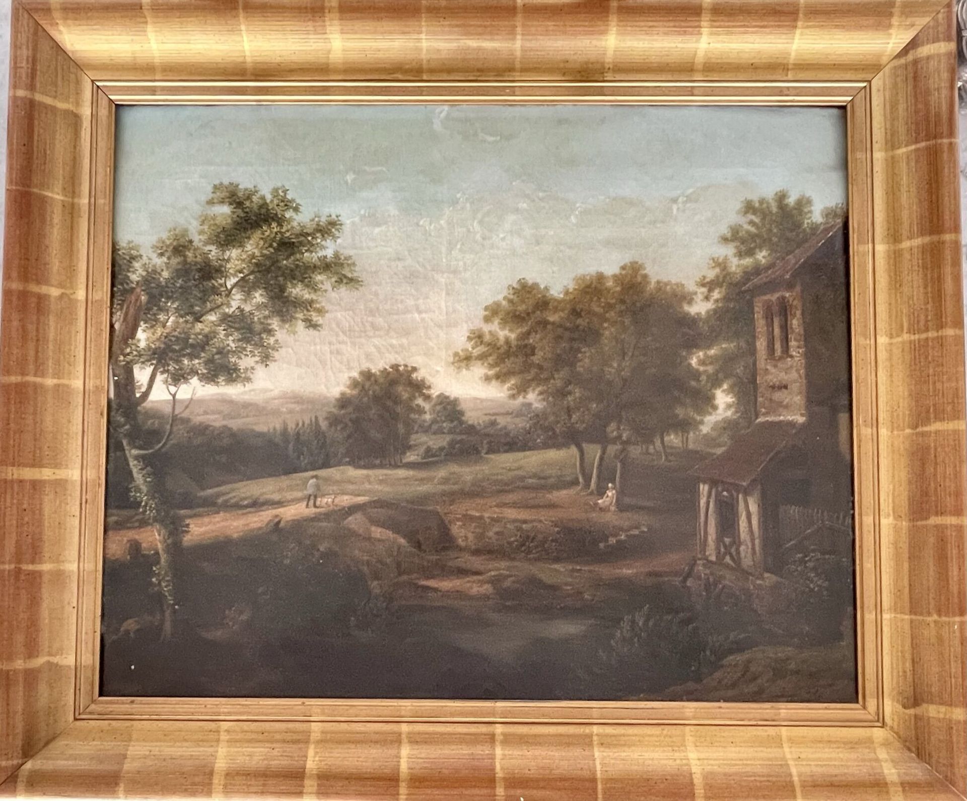 Null 19世纪的法国学校

"农场附近热闹的风景"。

布面油画。

H.49厘米 - 宽61厘米

现代框架。