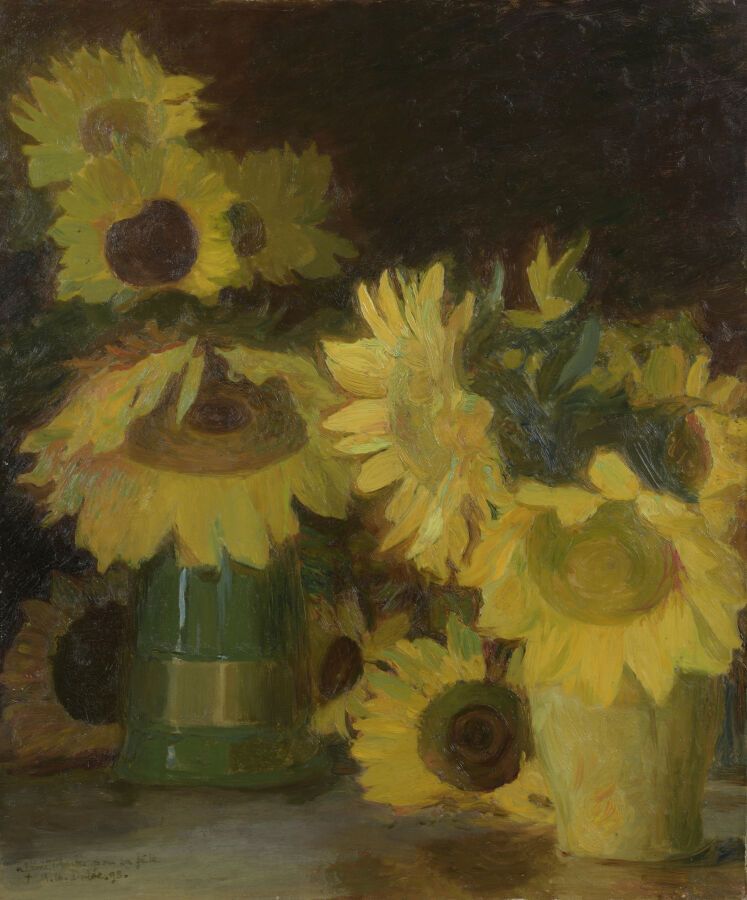Null 查尔斯-玛丽-杜拉克 (1865-1898)

"一束向日葵"。

布面油画。

签名，日期为 "98"，左下角有 "献给朋友查尔斯的聚会 "的字样。&hellip;