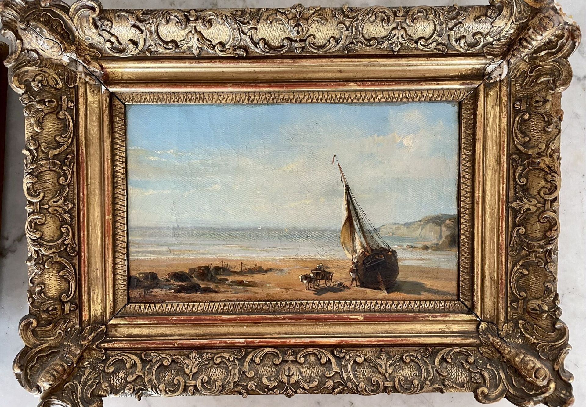 Null 19世纪法国学校

"低潮"--"船只"。

两幅油画。

一幅左下角有A.P.的字样。

H.14 cm - W. 23 cm

[2]