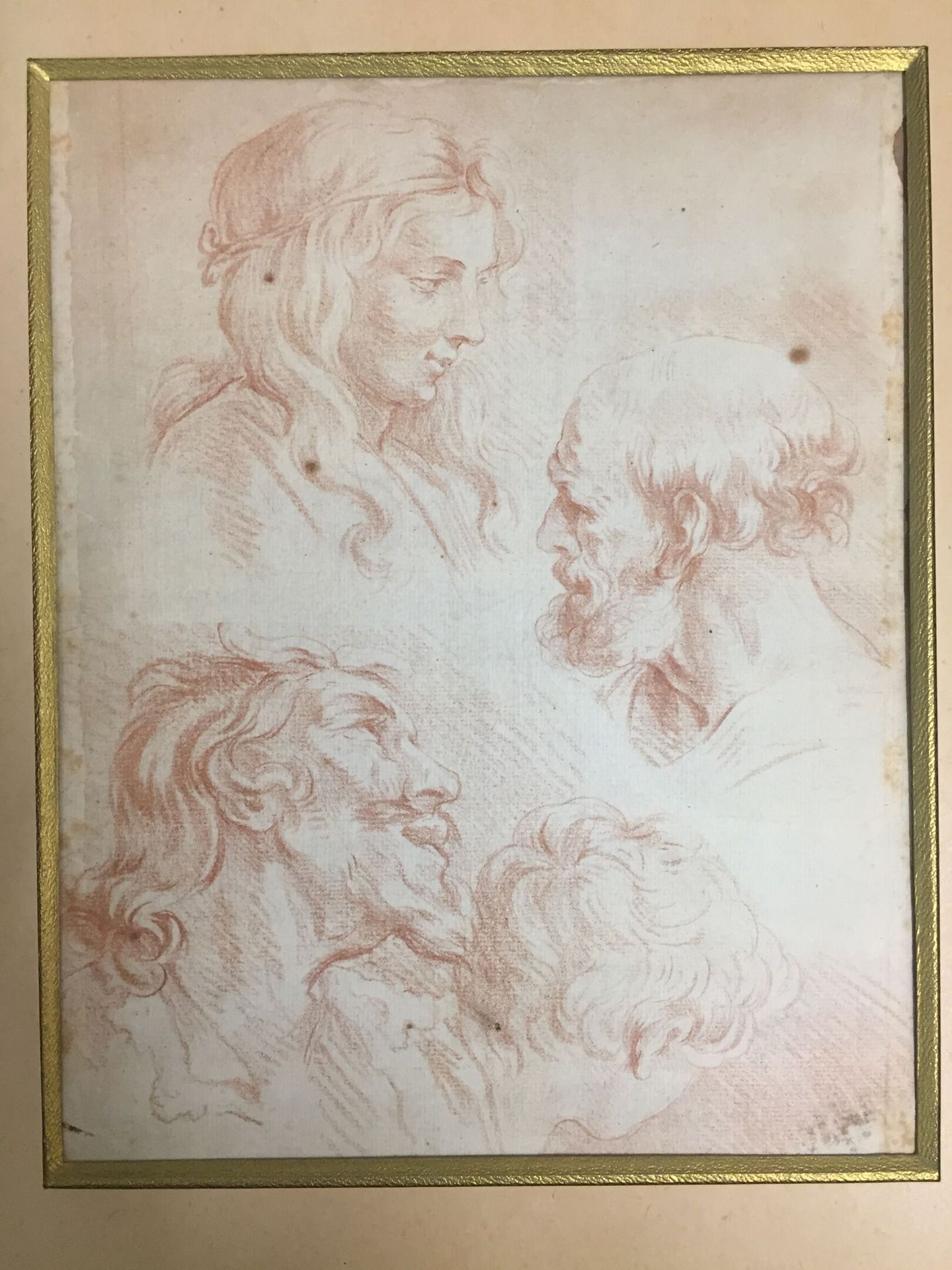 Null 法国学校，18世纪末-19世纪初

"面孔的研究"。

三毛。

H.24 cm - L.19 cm