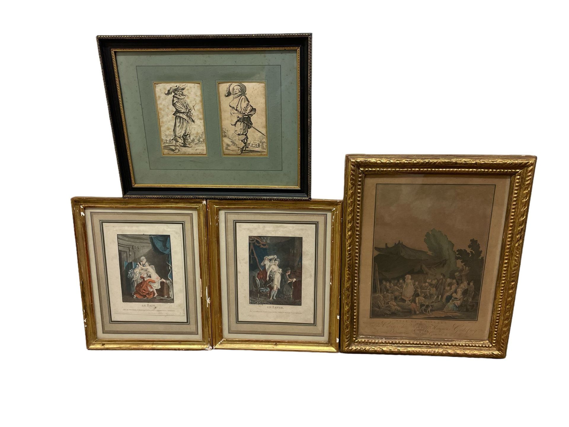Null Five framed pieces : 

- After Jacques CALLOT, 

"Two gentlemen" in the sam&hellip;