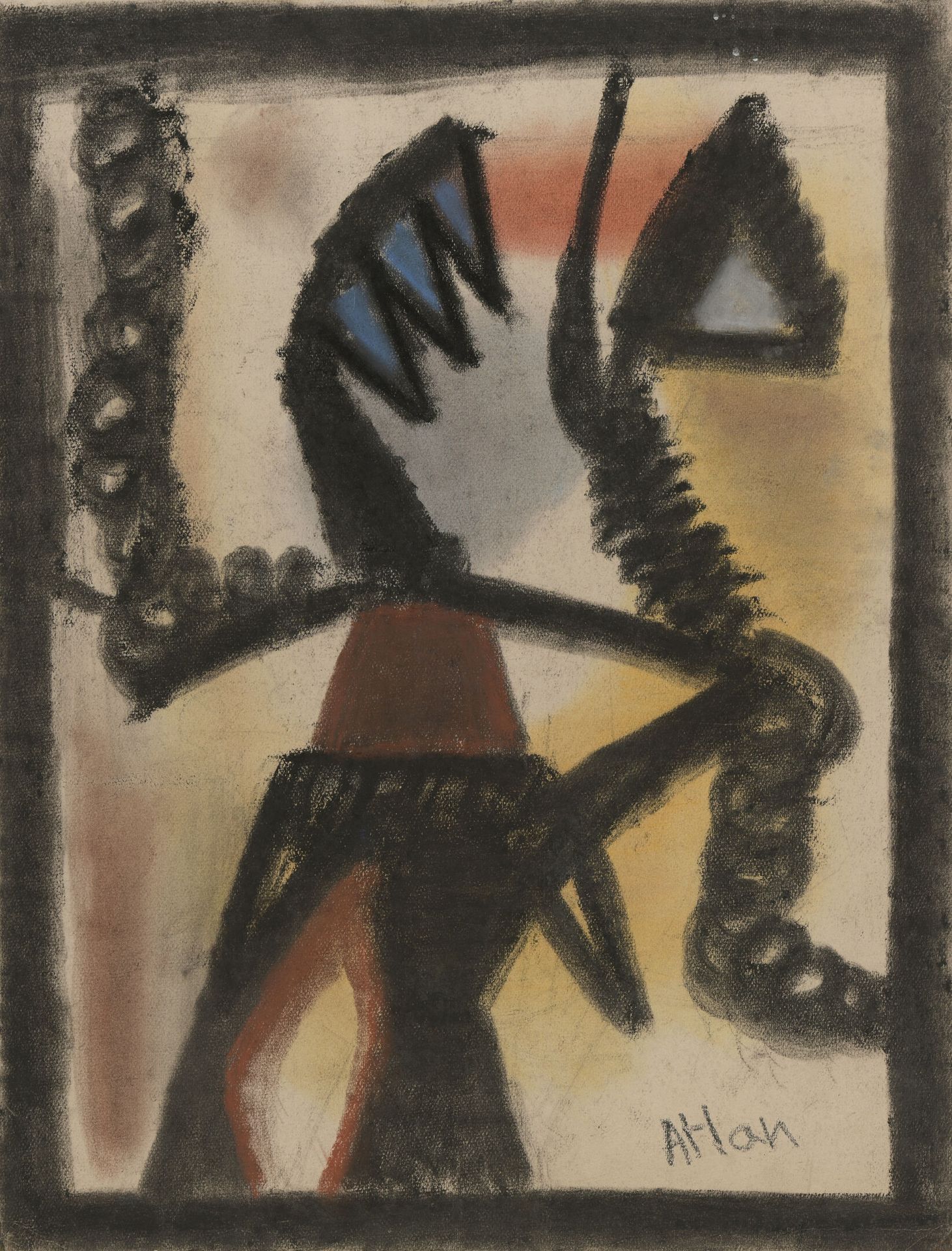 Null 让-米歇尔-阿特兰(1913-1960)

无题》，1953年

粉彩画，左下角有签名

H.65 cm - W. 50 cm

右上方有非常小的白色&hellip;