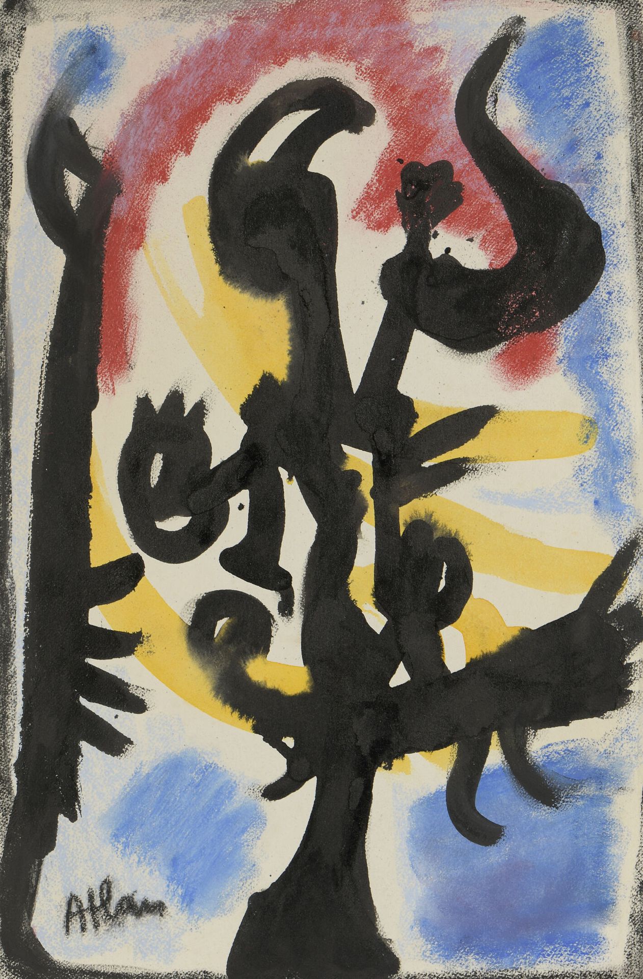 Null 让-米歇尔-阿特兰(1913-1960)

无题》，1955年

粉彩、水彩和墨水，左下方有签名

H.45 cm - W. 29.7 cm D.V.&hellip;