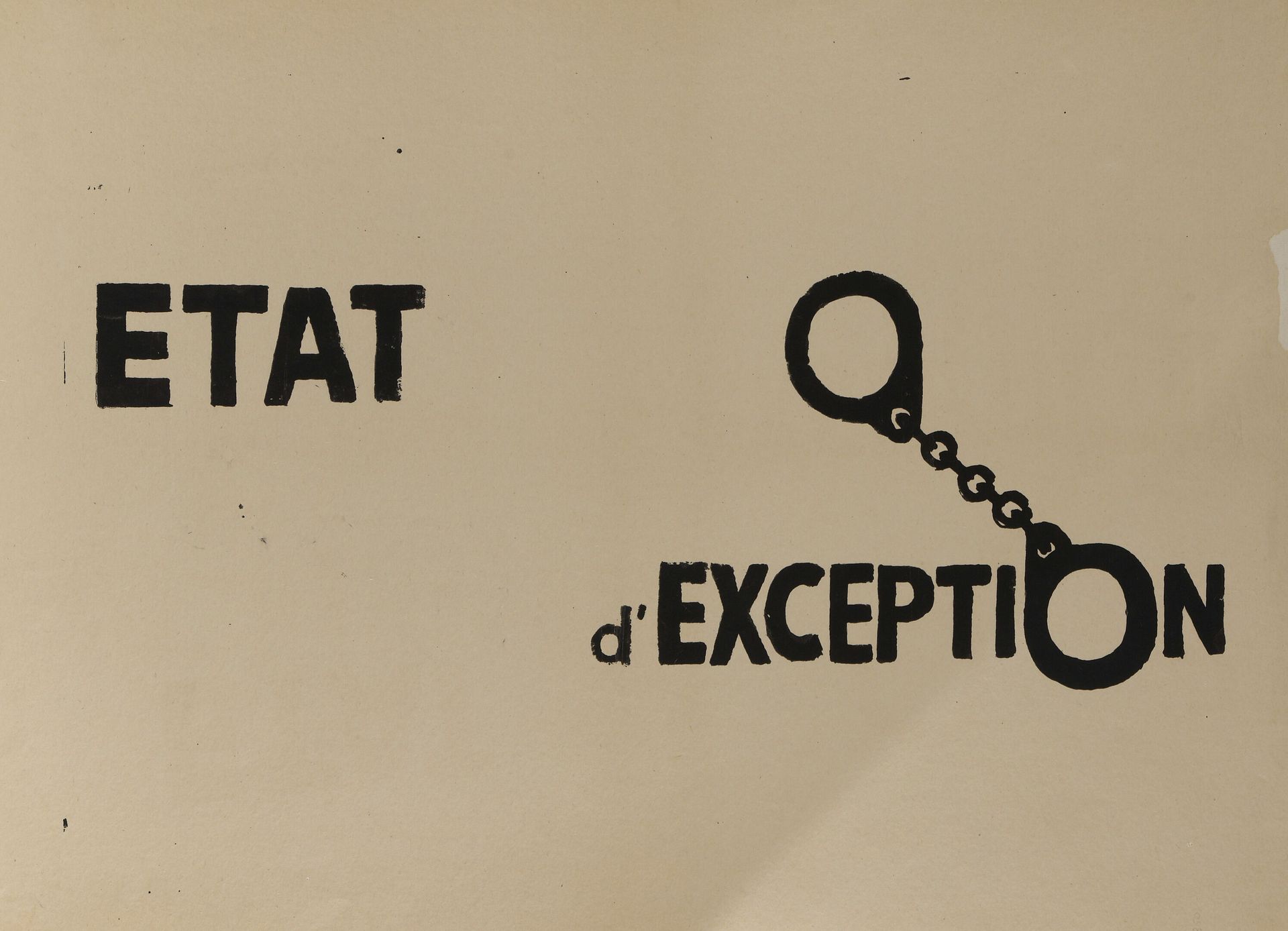 Null [Cartel de mayo de 1968]

Anónimo

Estado de excepción

Serigrafía en negro&hellip;