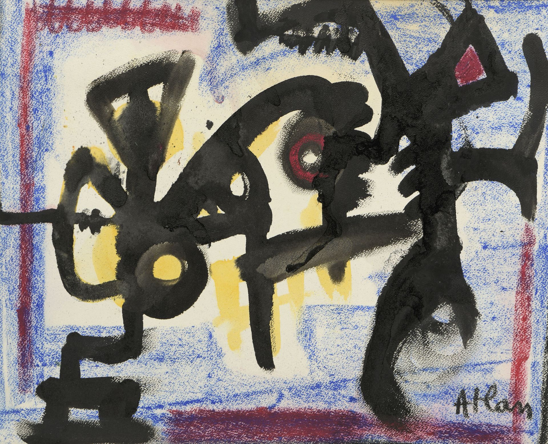 Null 让-米歇尔-阿特兰(1913-1960)

无题》，1955年

粉彩、水彩和墨水，右下方有签名

H.31.5厘米 - 宽39.5厘米（观看时） D&hellip;