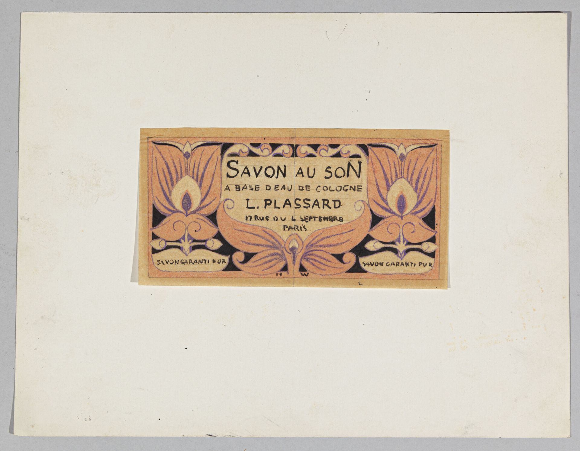 Null 亨利-德-瓦罗基耶(1881-1970)

L. Plassard古龙水基糠醛肥皂的标签模型。Plassard，约1900/1910年。

水墨、粉彩&hellip;