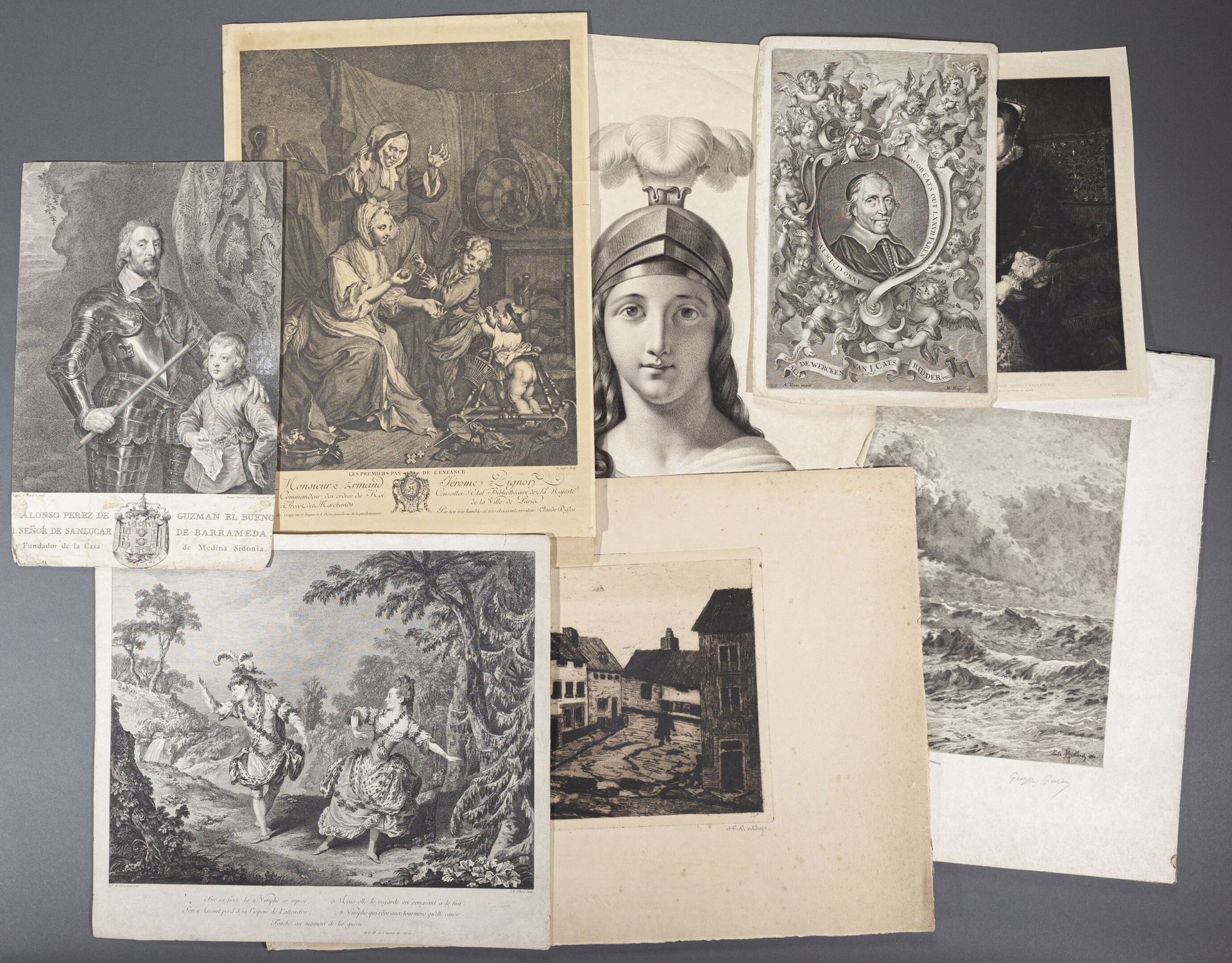 Null 瓦利亚

一批约52幅版画，包括腓特烈大帝军队的轻骑兵研究。

一幅卡达尔的蚀刻画和一幅卡蒙特尔的雕刻。

各种格式