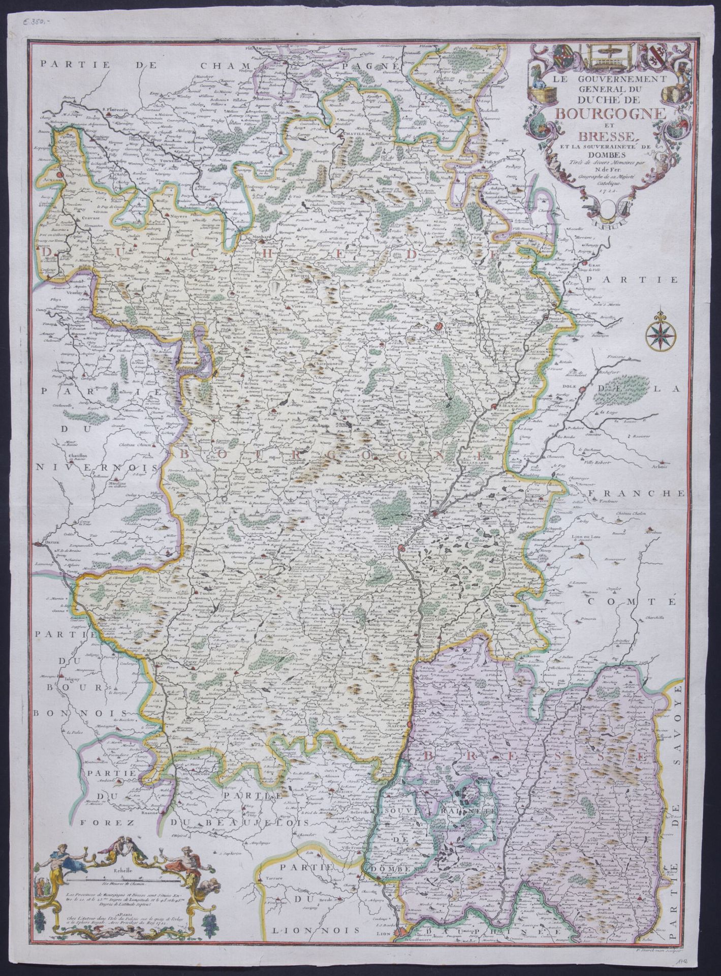 Null Nicolas DE FER (1646-1720)

Herzogtum Burgund und Bresse

Radierung auf Kup&hellip;