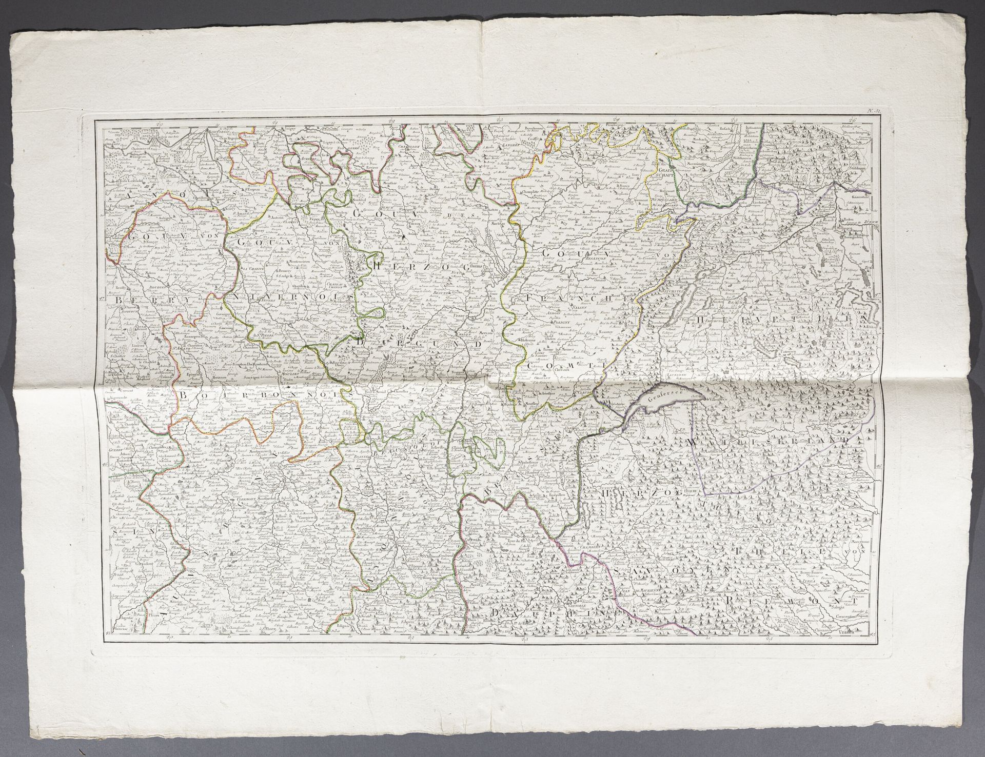 Null CARTOGRAPHY

一套4张地图，分别代表法国南部、布尔邦尼、艾吉永公国和里昂。

铺板纸上的良好校样

17和/或18世纪

良好的保存条件
&hellip;