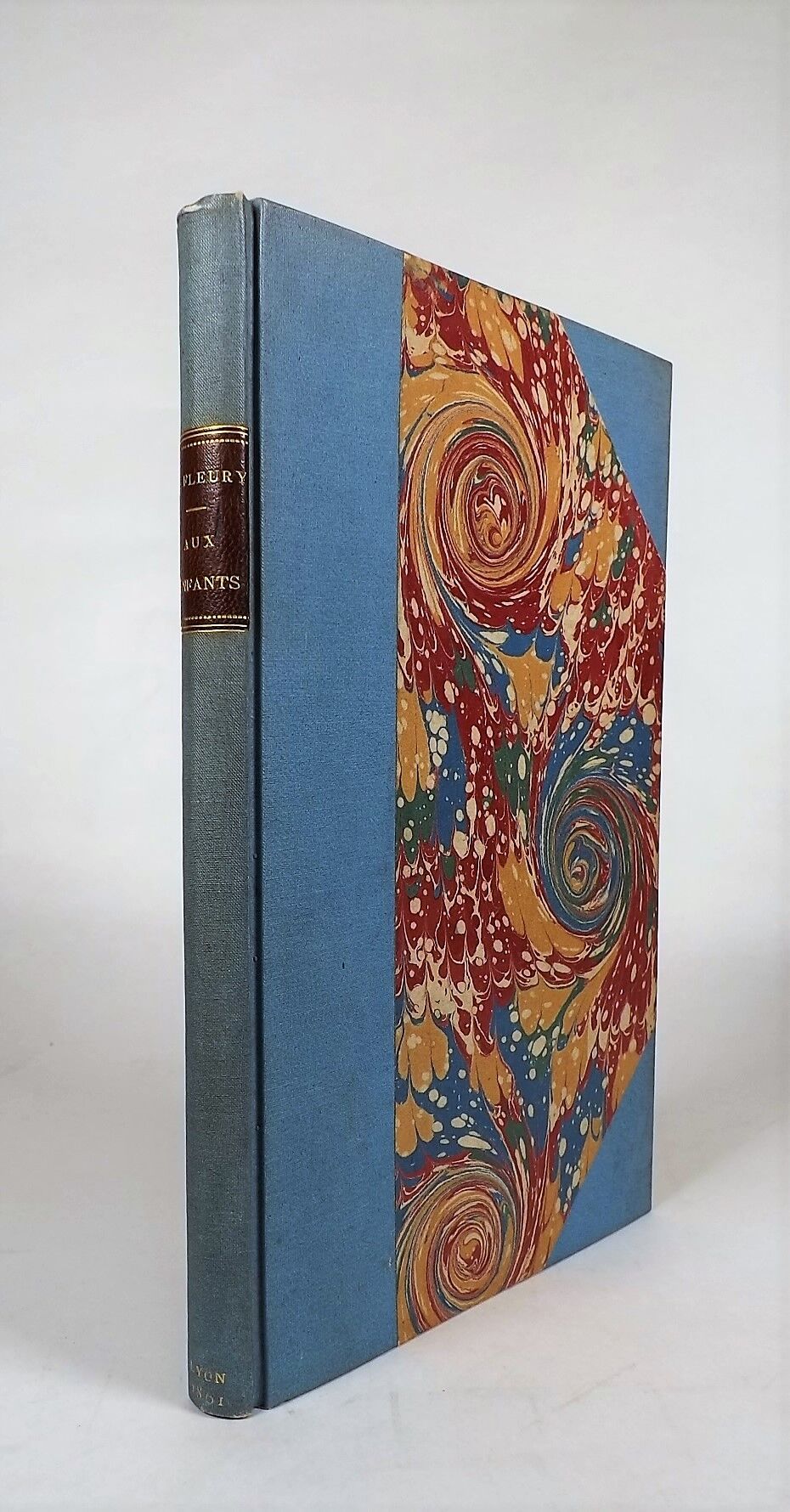 Null FLEURY（赫克托）。给孩子们。里昂，吉罗迪尔出版社(Impr. De Louis Perrin)，1861年。8开本，蓝色bradel布，带边角，&hellip;