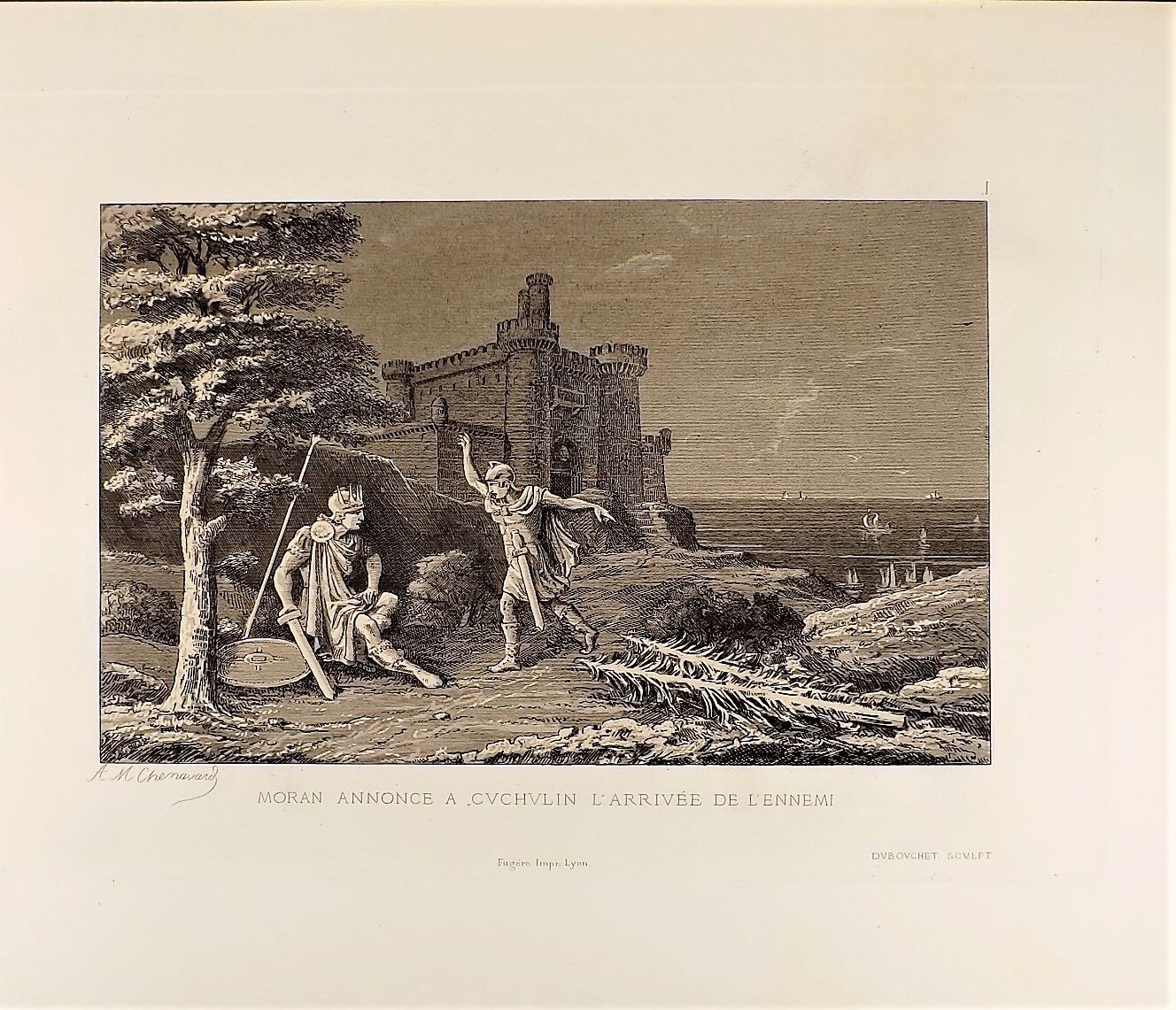 Null Chenavard（A.-M.）。题材取自奥西恩的诗作。里昂，路易-佩兰出版社，1868年。长方形对开本，精装本，出版商印本。 
	有21幅插图，最后&hellip;