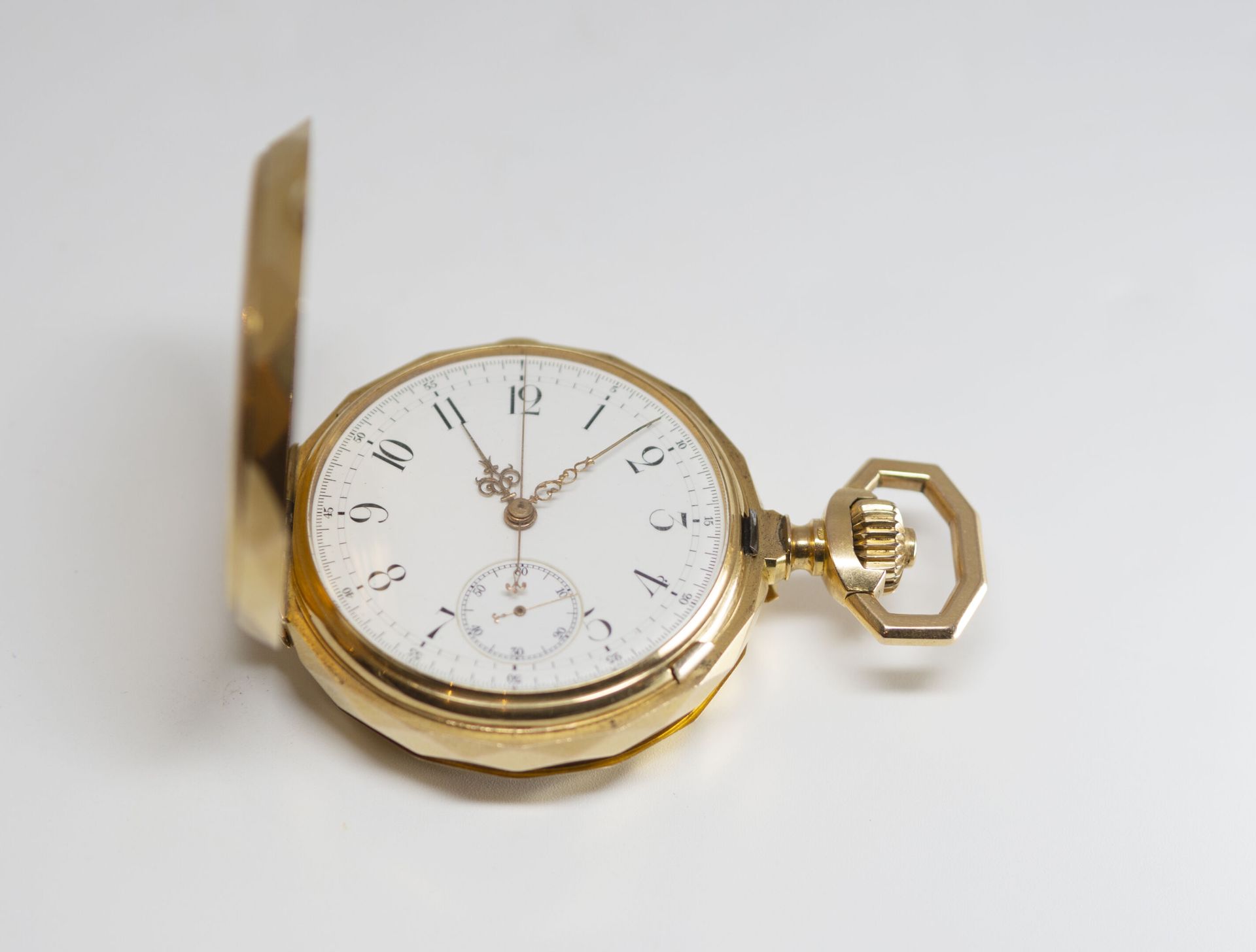 Null Reloj de bolsillo con repetidor en oro de 18 quilates (750°/°°), movimiento&hellip;