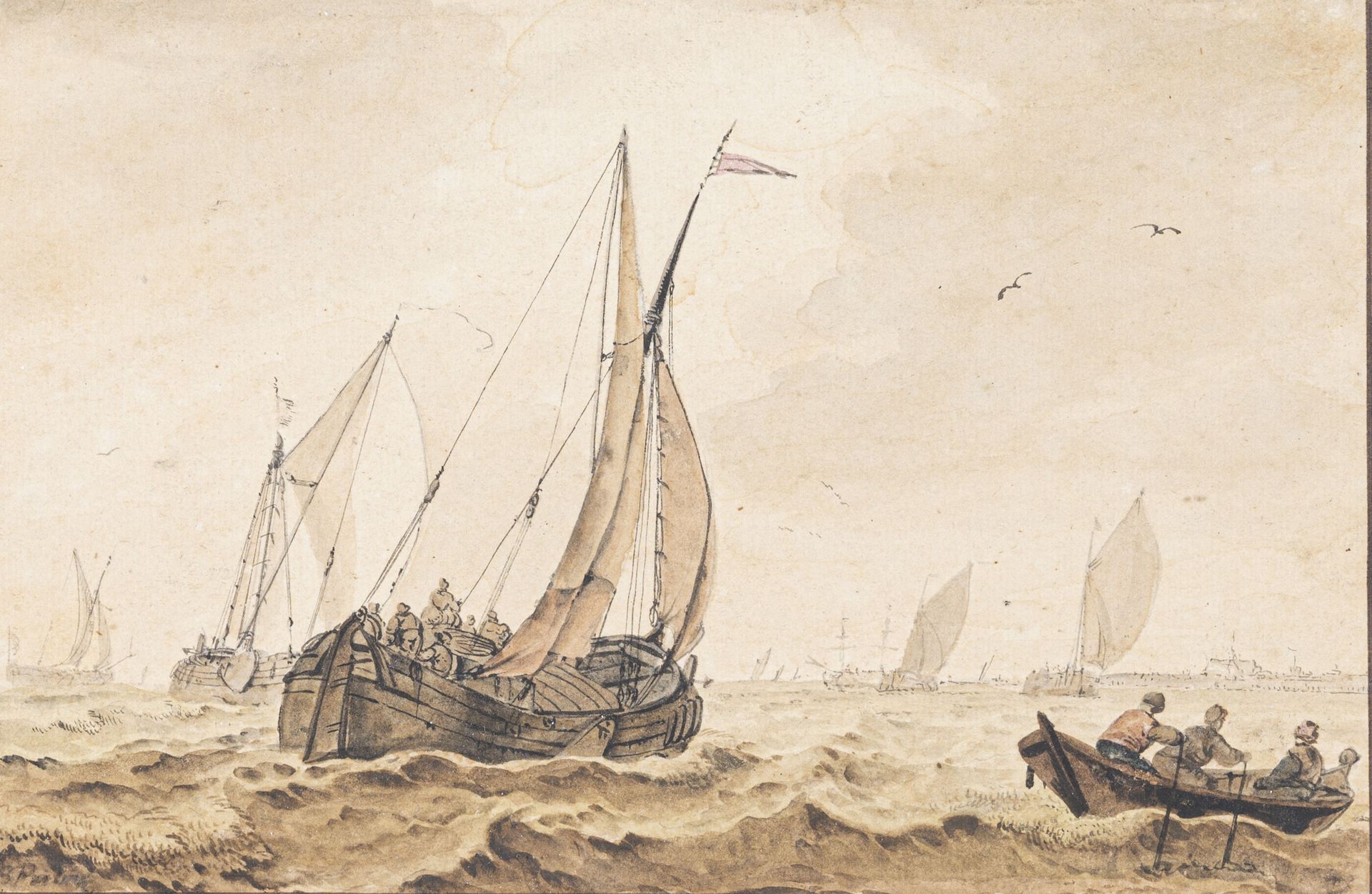 Null ESCUELA HOLANDESA de finales del siglo XVIII
Marina
Acuarela, pluma y tinta&hellip;