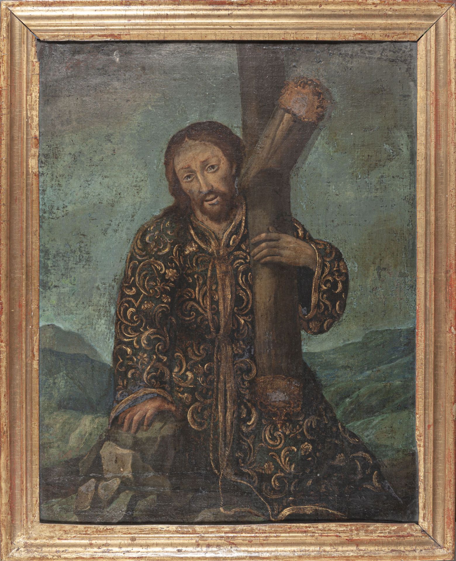 Null École MEXICAINE du XVIIIème siècle
Christ portant sa croix
Toile
H. 64.5 cm&hellip;