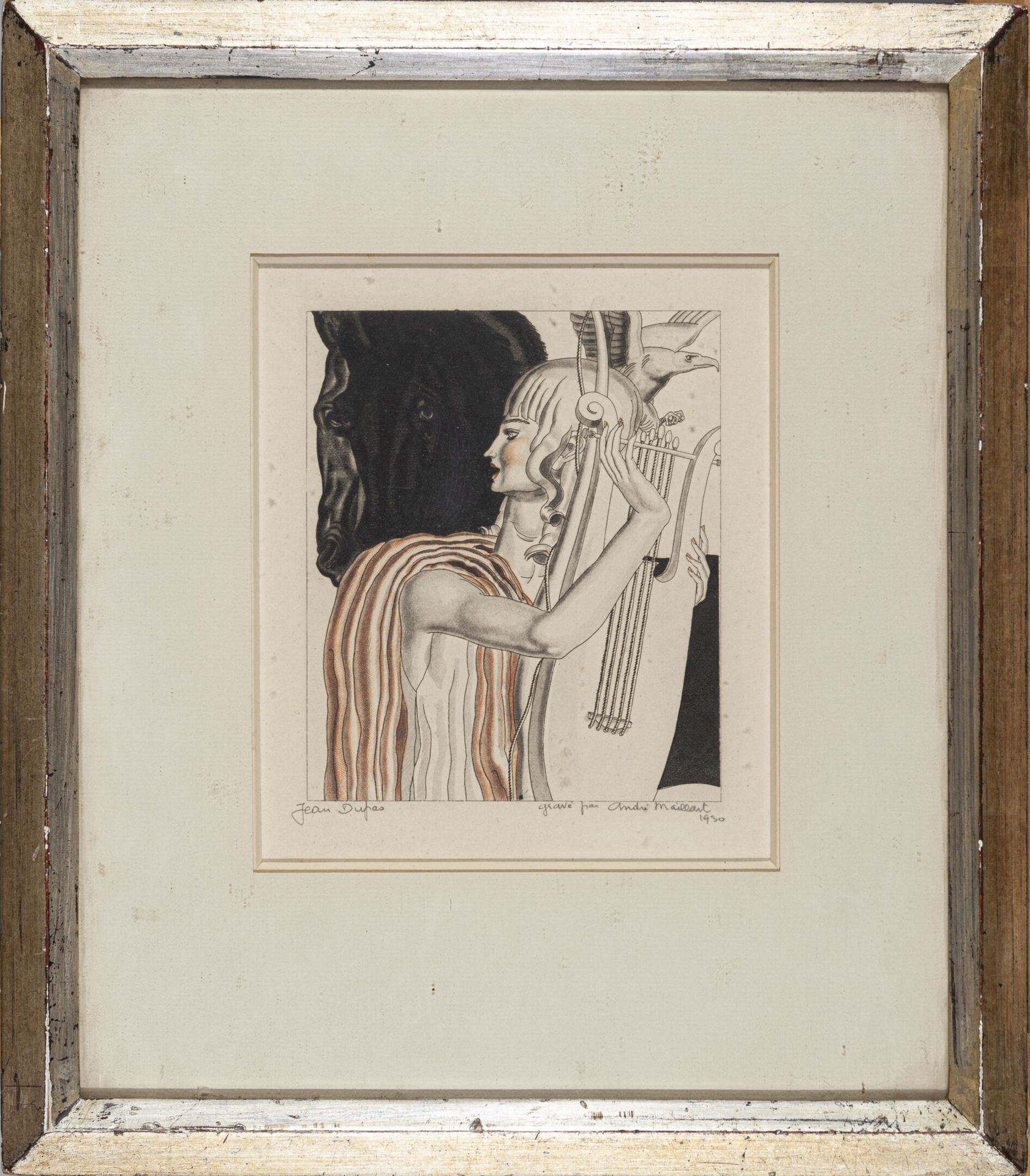 Null D'après Jean DUPAS (1882-1964)
Jeune femme à la lyre
Gravure par André Mail&hellip;