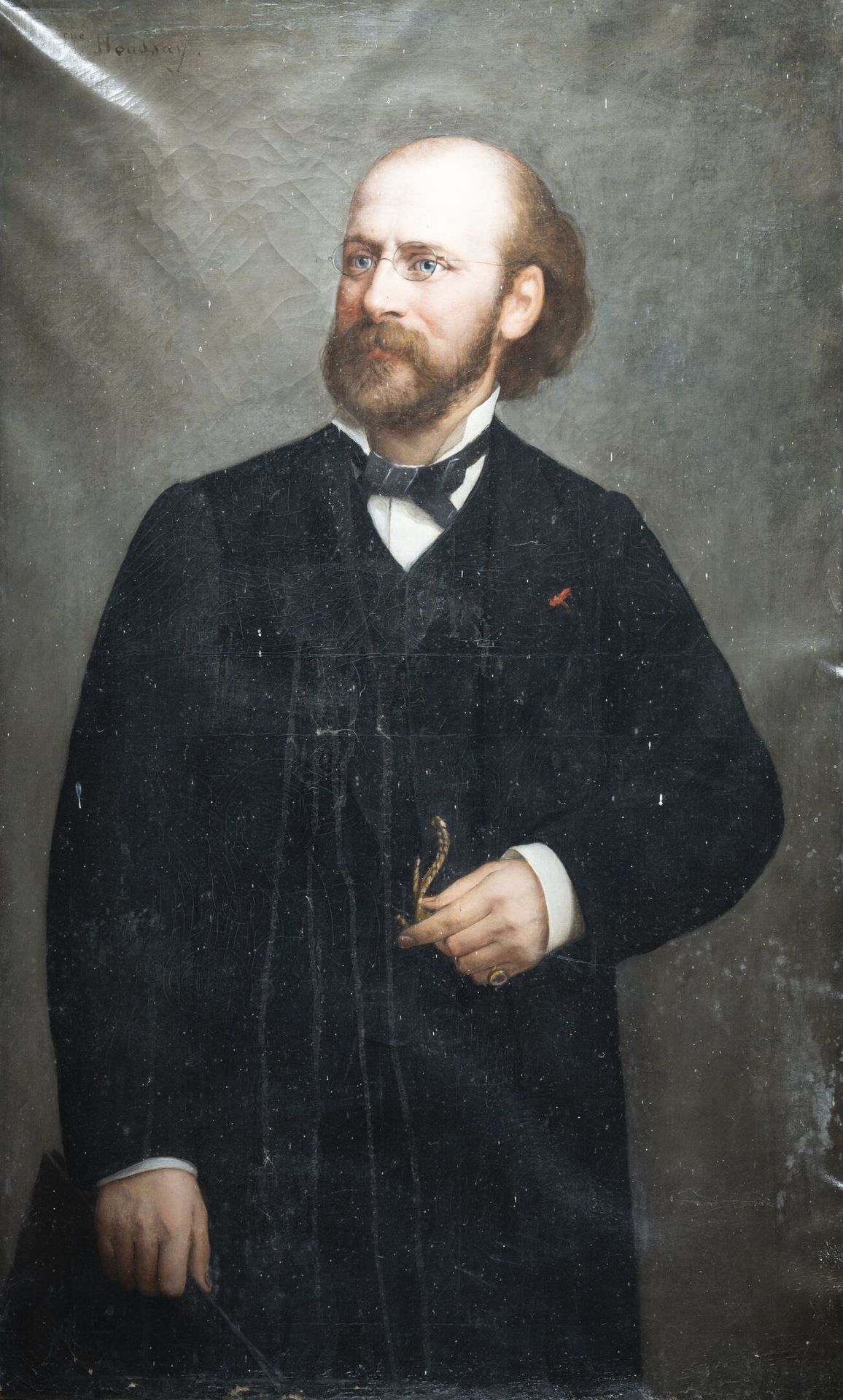 Null 约瑟芬-胡赛 (1840-1914)
获得荣誉军团勋章的人的画像
布面油画，左上角有签名 
H.67厘米宽.110厘米高VS
