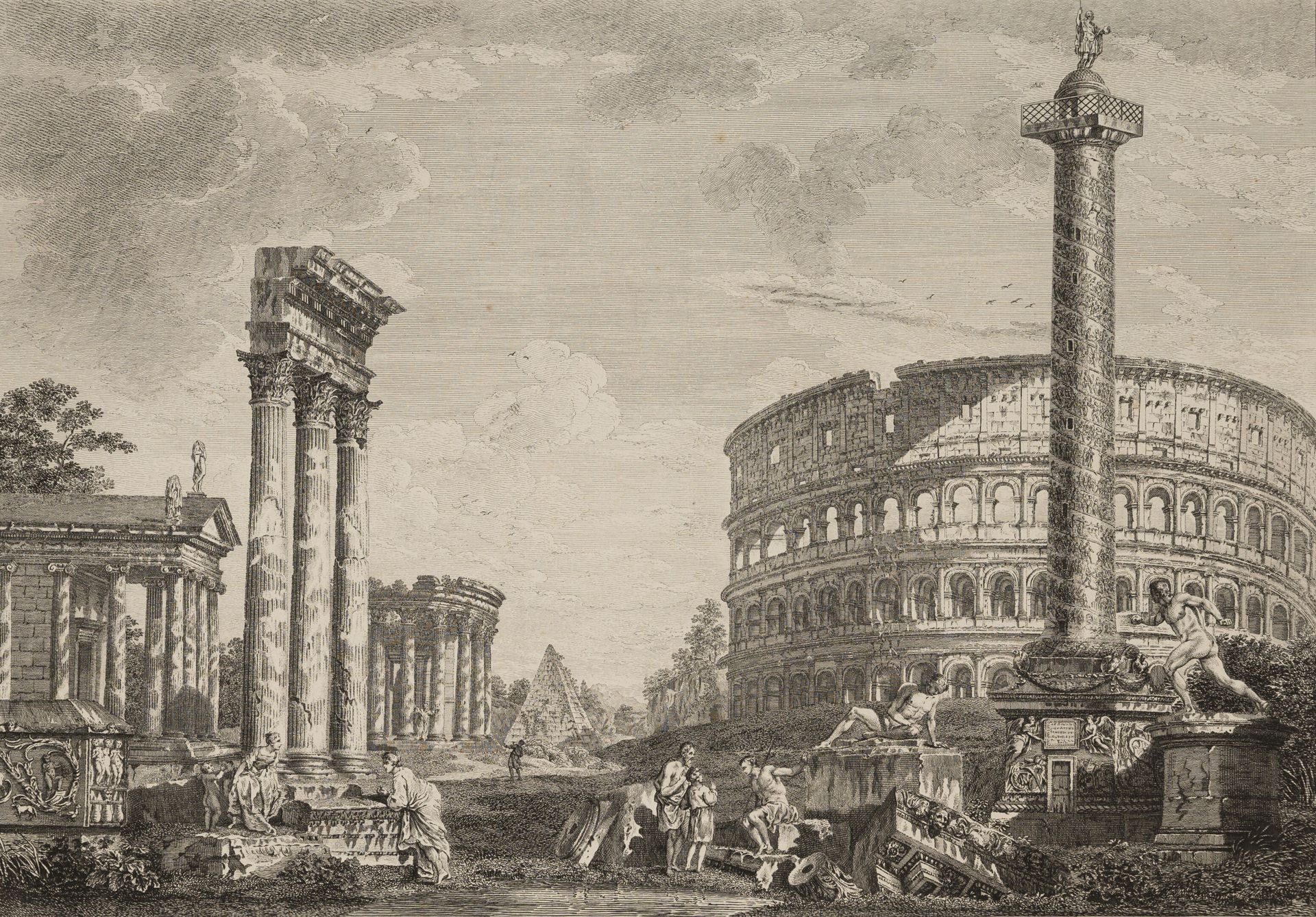Null D'après Giovanni Paolo PANNINI (1691-1765)
Fantaisie d'architecture mêlant &hellip;