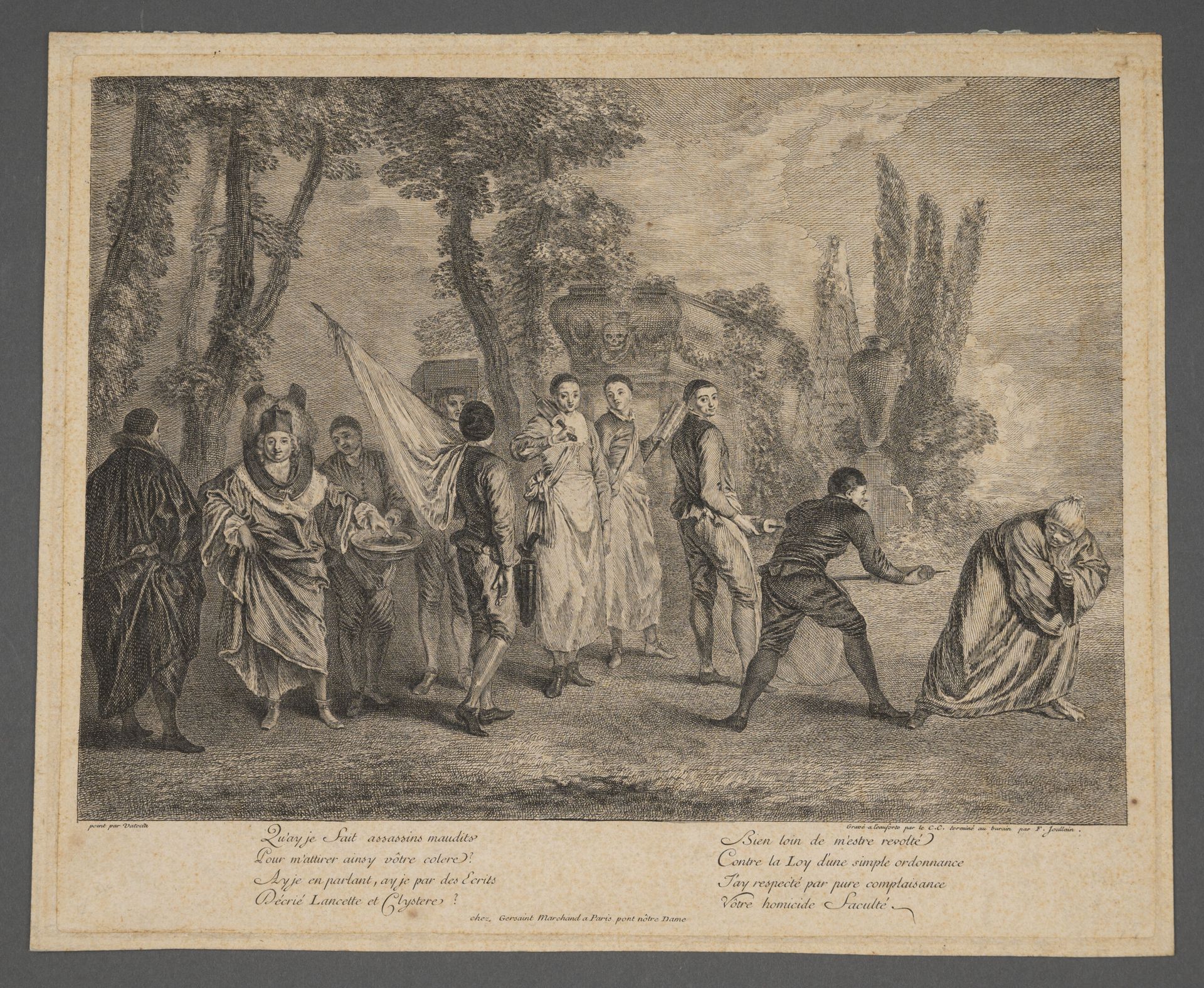 Null 在让-安托万-瓦特奥（1684-1721）之后
"我做了什么，被诅咒的刺客，值得你们愤怒" 1727年
卡卢斯伯爵的蚀刻和錾刻作品，由Joullain&hellip;