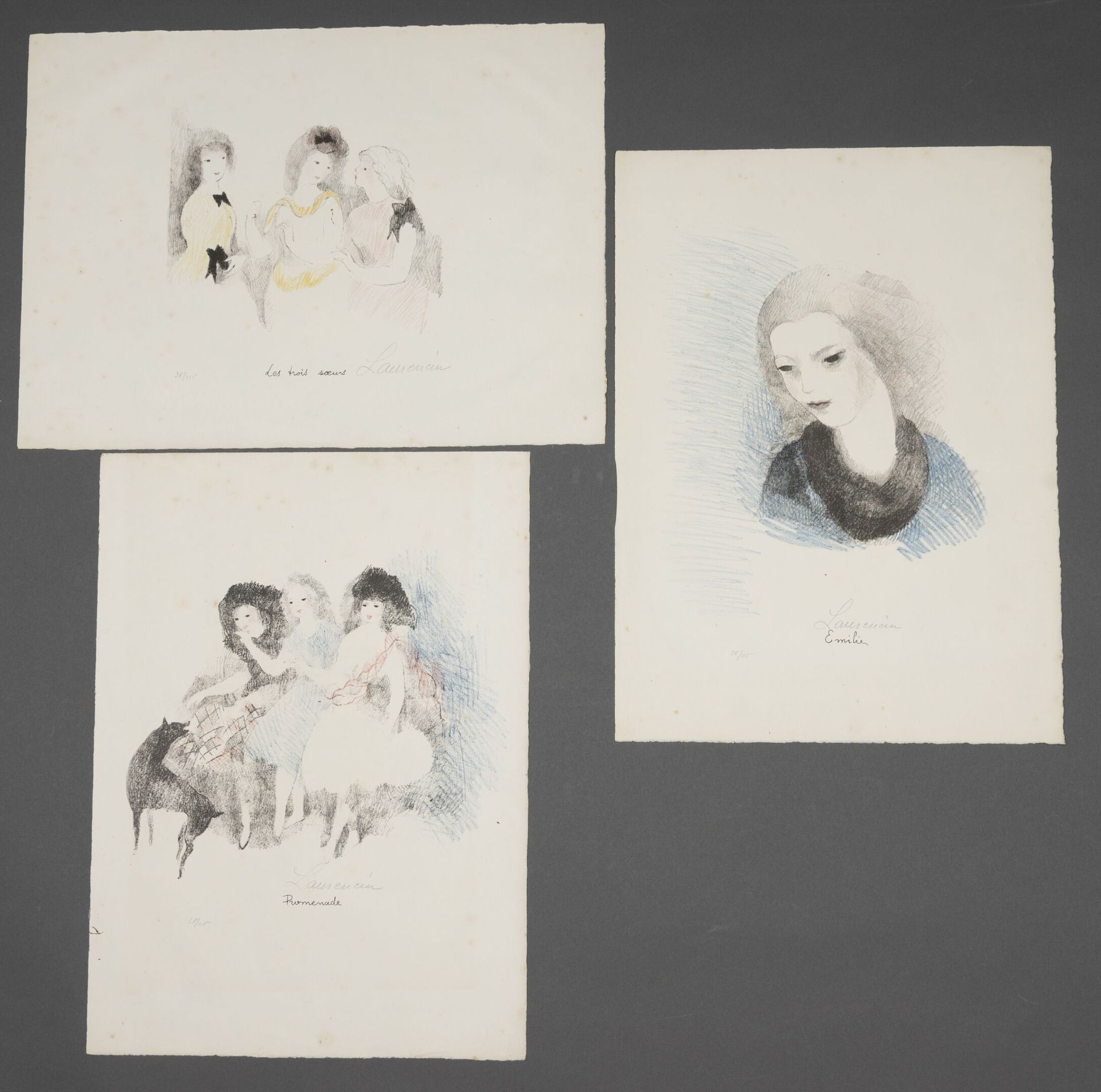 Null Marie LAURENCIN (1883-1956)
"Emilie", "Promenade" e "Les trois soeurs" 1930&hellip;