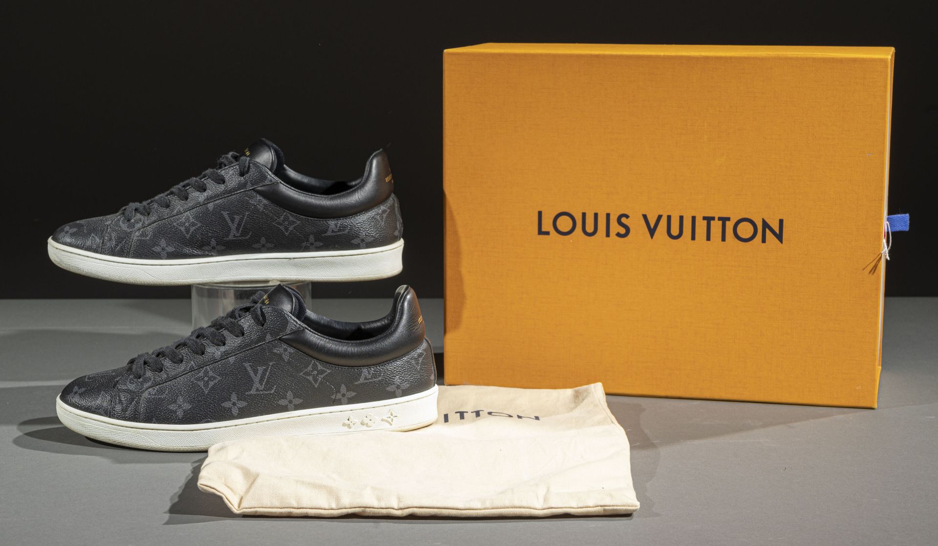 Louis VUITTON Pair of Luxembourg sneakers in Monogram gr…