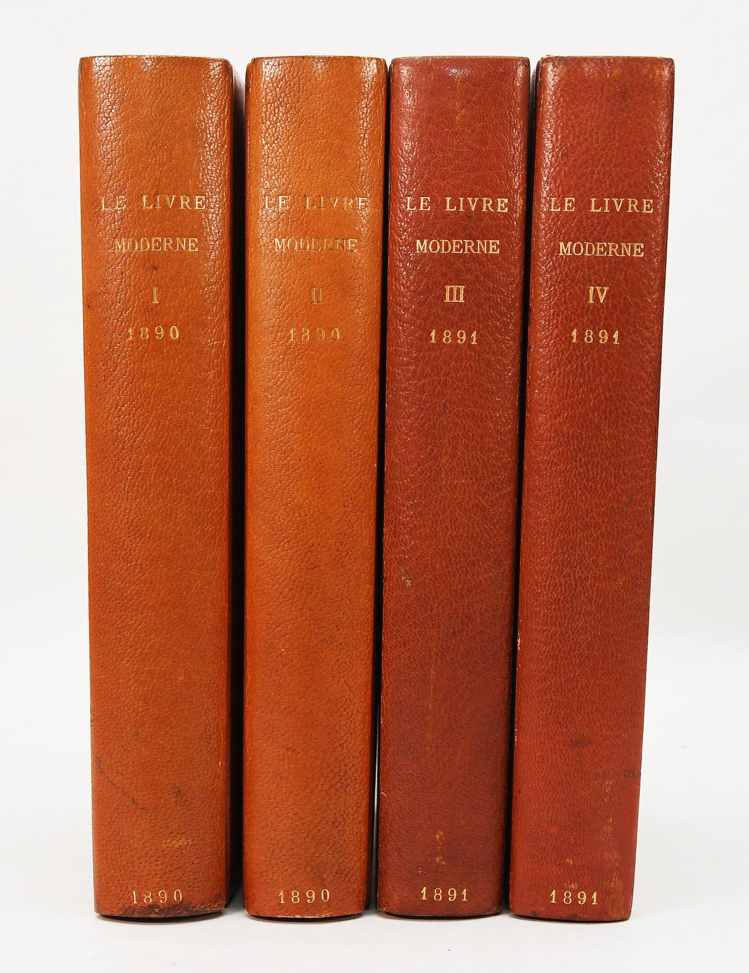 Null UZANNE (O).Le Livre Moderne.文学界和当代书商的评论。
巴黎，Quantin，1890-91。
4卷，8开本，半橙红色带角的&hellip;