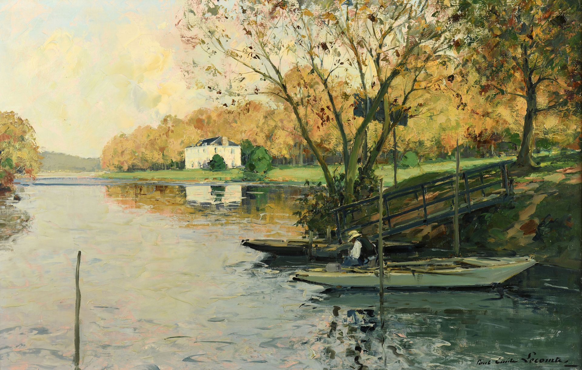 Null Paul Émile LECOMTE (1877-1950)
Bord de rivière
Huile sur toile, signée en b&hellip;