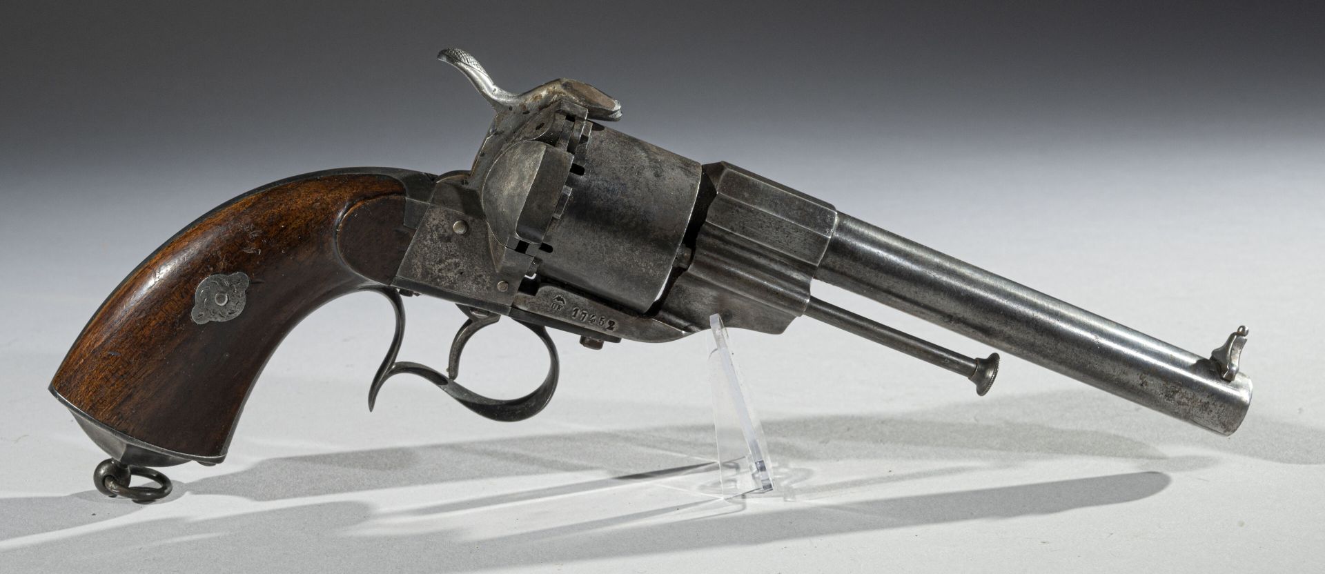 Null France
Revolver Lefaucheux type 1858 civil
Calotte Diamant à anneau, crosse&hellip;
