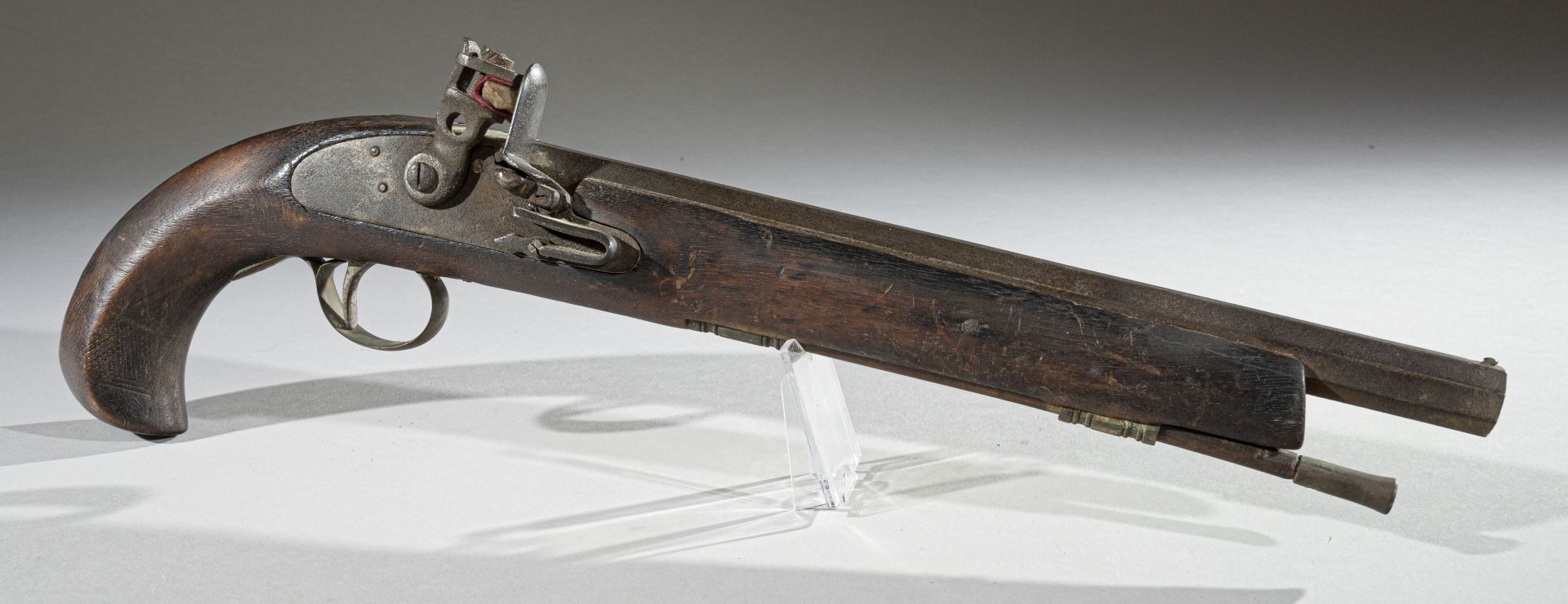 Null Francia
Pistola artigianale a pietra focaia, 
calcio in legno, serratura in&hellip;