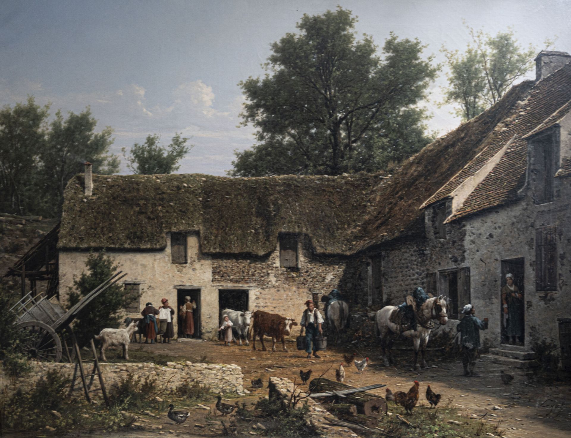 Null Léon LÉGAT (1829-?)
Cour de ferme
Huile sur toile, signée en bas à droite
H&hellip;