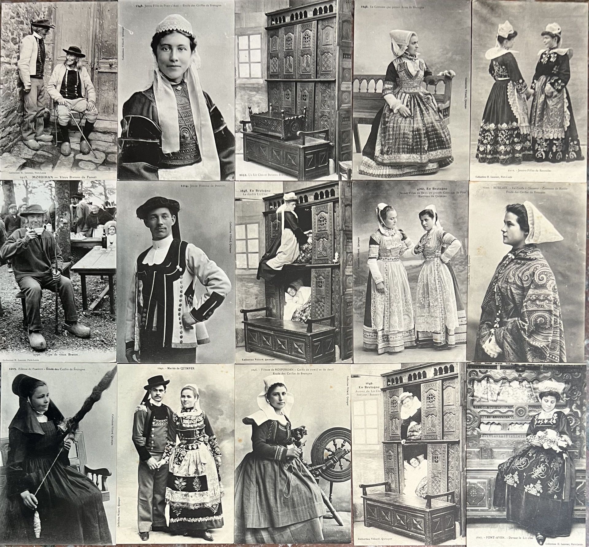 Null Set of forty postcards concerning Breton Costume, early 20th century, Josep&hellip;