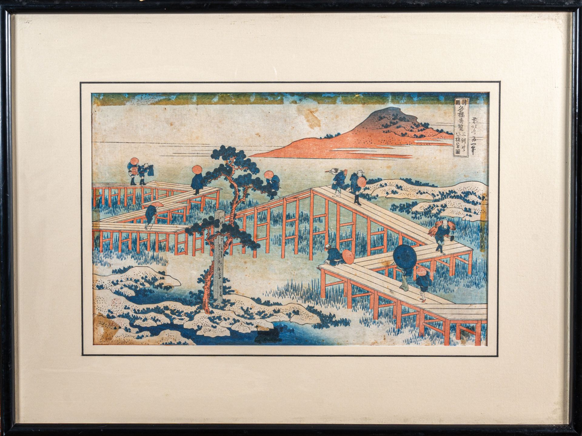 Null 葛饰北斋（1760-1849 年），日本，19 世纪
这幅版画选自各省名桥系列（Shokoku meikyô kiran），这里是三河省八桥的旧景，署&hellip;