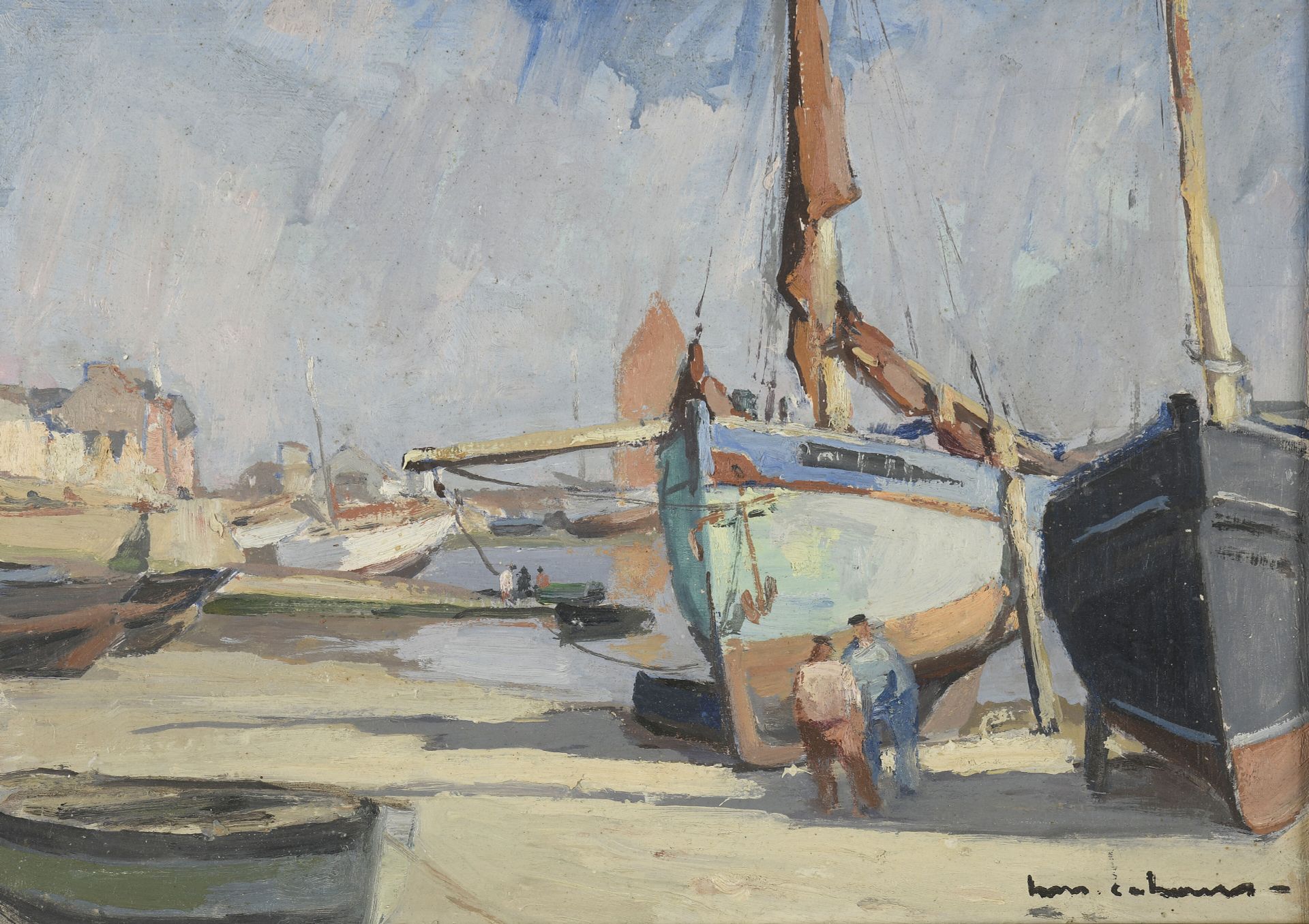 Null Henri-Maurice CAHOURS (1889-1974)
Bateaux en cale-sèche
Huile sur panneau, &hellip;