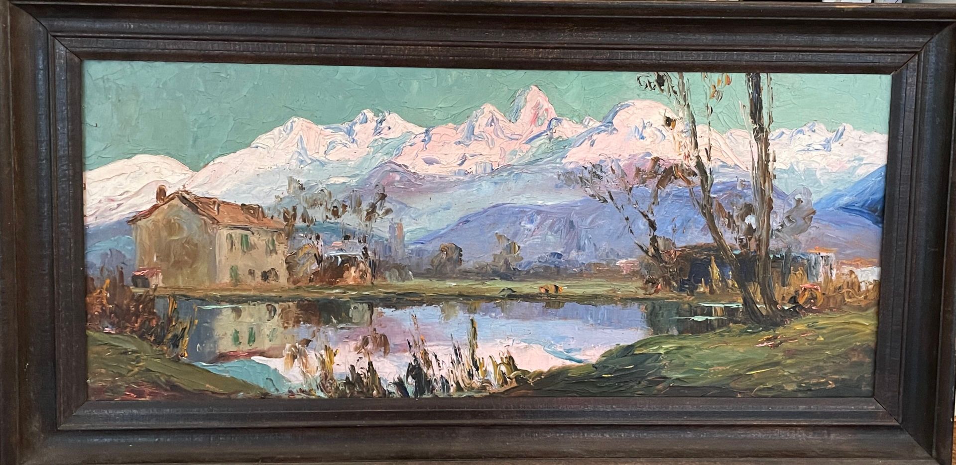 Null Pierre CALES (1870-1961)
"Paysage de montagne enneigée"
Huile sur panneau, &hellip;