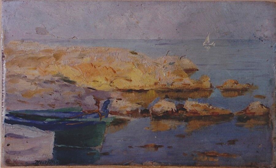 Null Joseph MEISSONNIER (1864-1943)
Barque sur la côte
Huile sur panneau, signée&hellip;