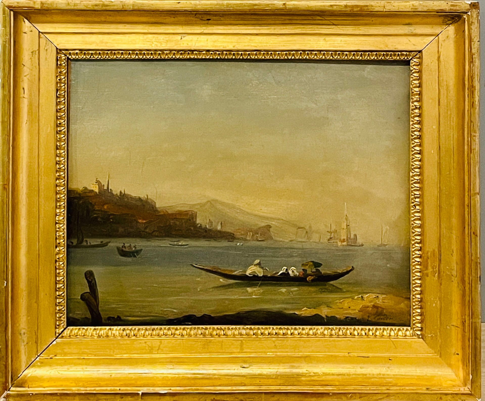 Null École ORIENTALISTE du XIXe siècle
"Istanbul, la Corne d'Or"
Huile sur carto&hellip;