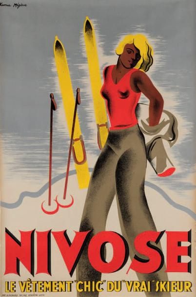 [SKI] KARL MACHATSCHEK, DIT KAMA (1906-1994) Nivose, le vêtement "chic" du "vrai&hellip;