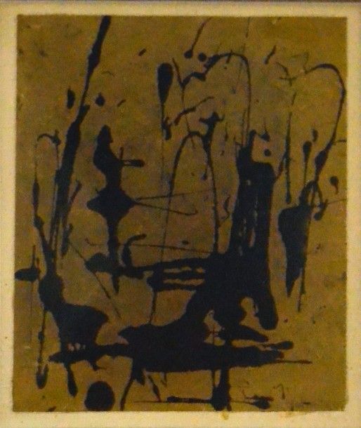 École FRANÇAISE du XXe siècle Dripping Peinture sur papier, signée Yorodial? au &hellip;
