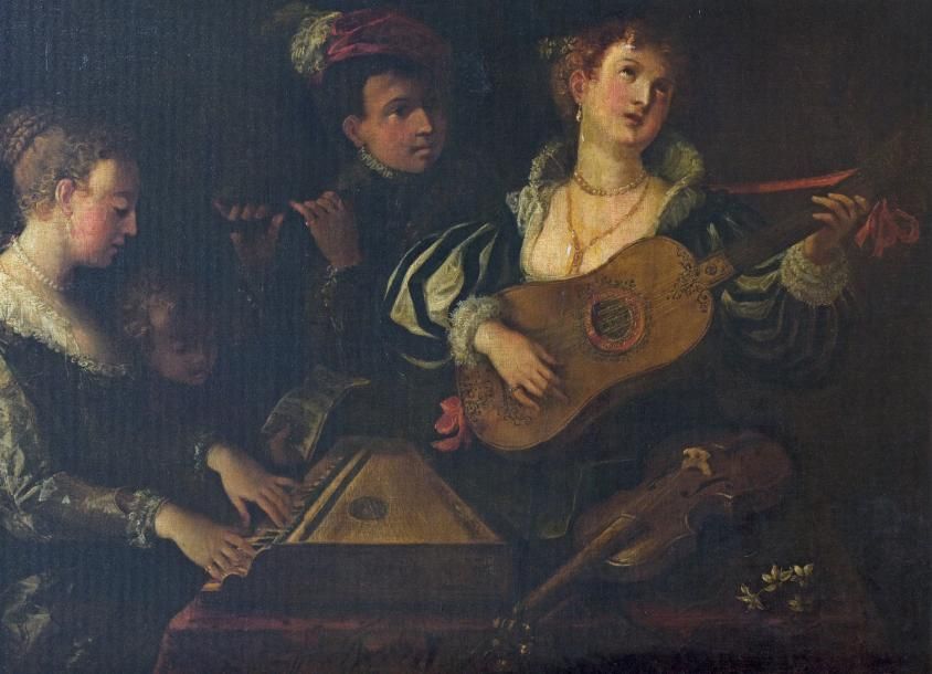 École d'ITALIE DU NORD, vers 1640 Concert
Huile sur toile
H. 96 cm - L. 132 cm E&hellip;