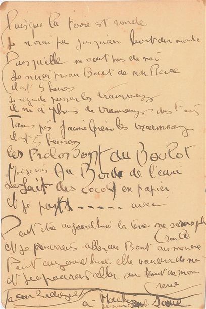 RAYMOND RADIGUET (1903/1923) Sur un même feuillet, deux poèmes autographes, l'un&hellip;