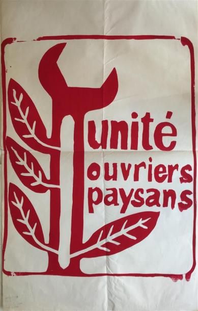 Null "Unité Ouvriers Paysans"
Sérigraphie monochrome rouge sur papier non entoil&hellip;