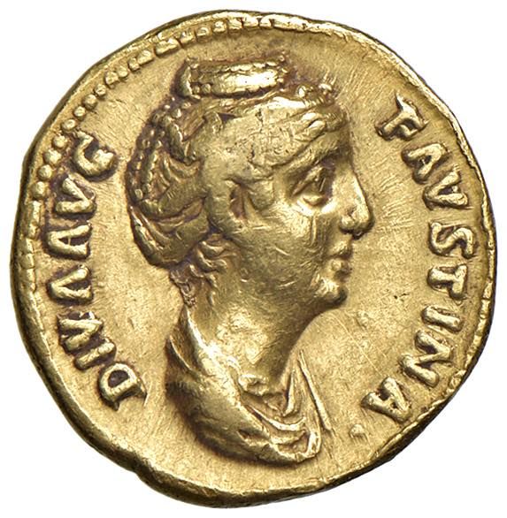Ancient coins 福斯蒂娜一世母亲（141）奥雷乌斯 "PIETAS AVG" - RIC.394a; Calico 1799 AU (g 6,80)&hellip;
